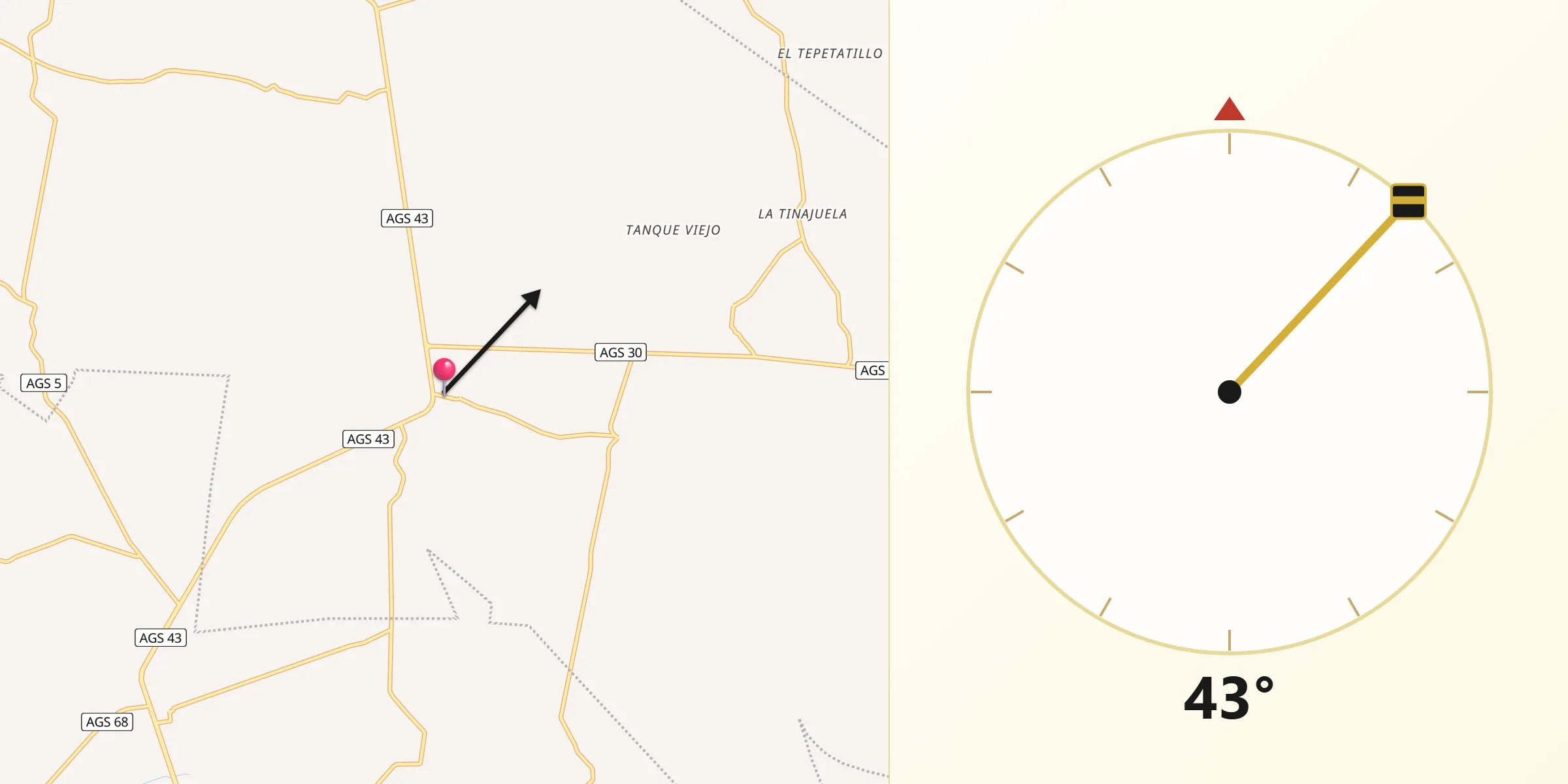 Dirección de la Qibla desde Pilotos