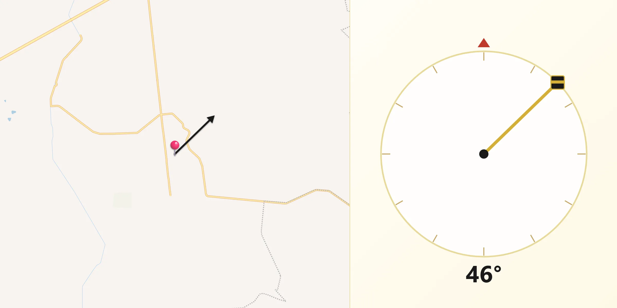 Dirección de la Qibla desde Nuevo Tampaón