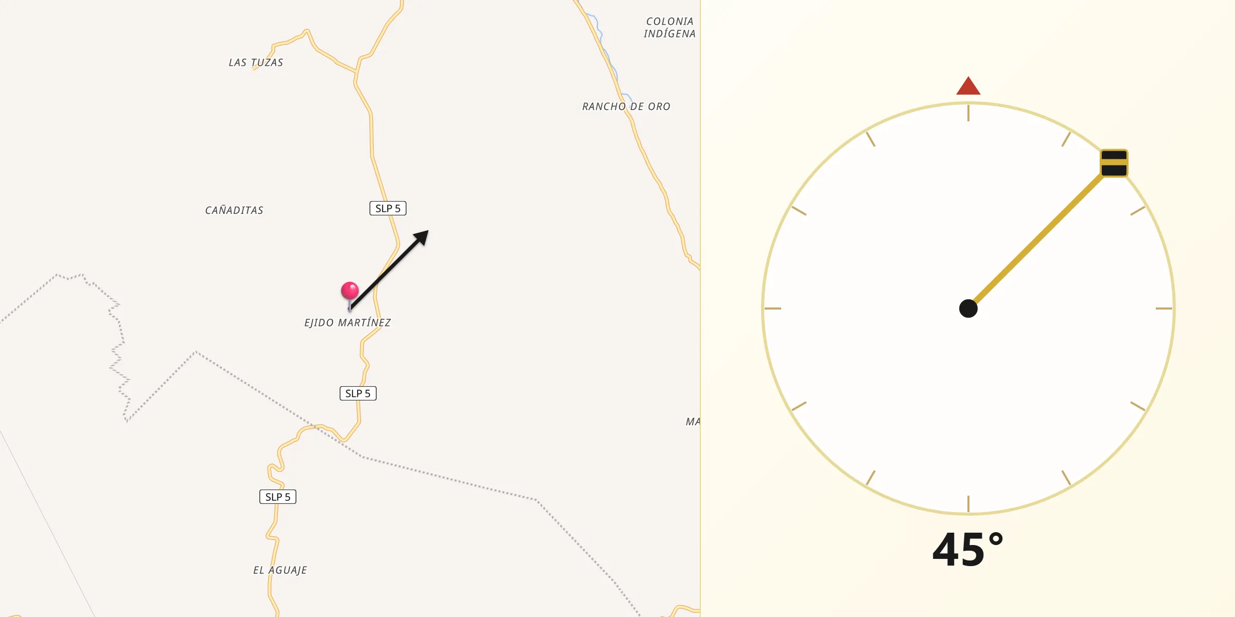 Dirección de la Qibla desde Martinez