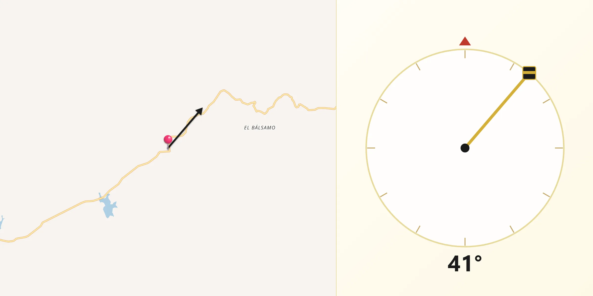 Dirección de la Qibla desde San Juan Bautista