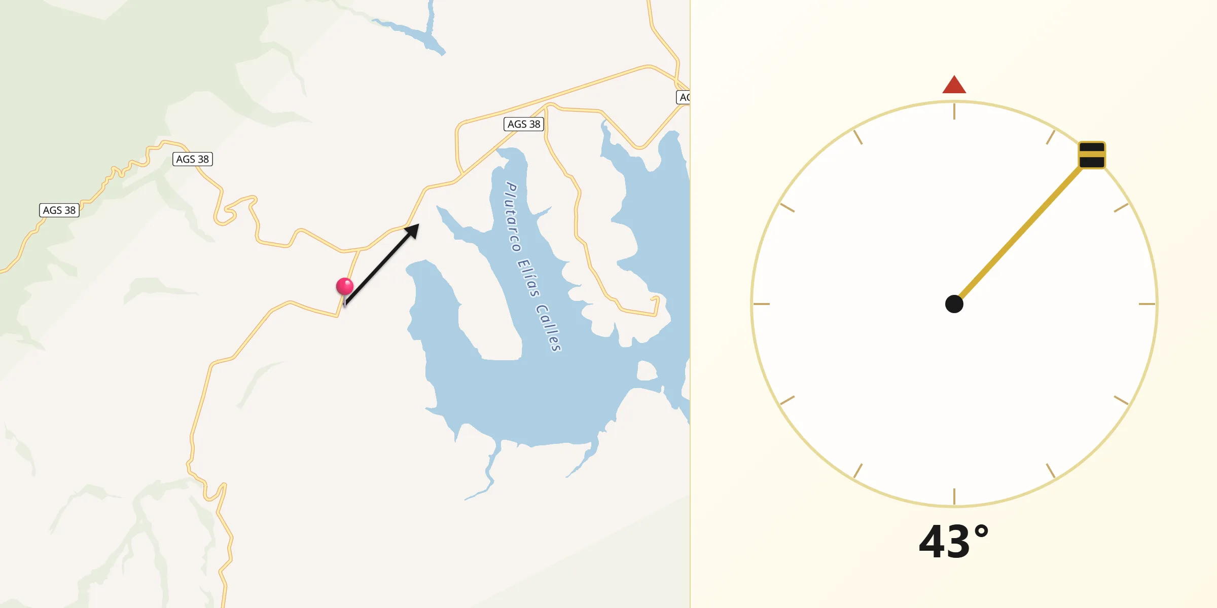Dirección de la Qibla desde Paredes