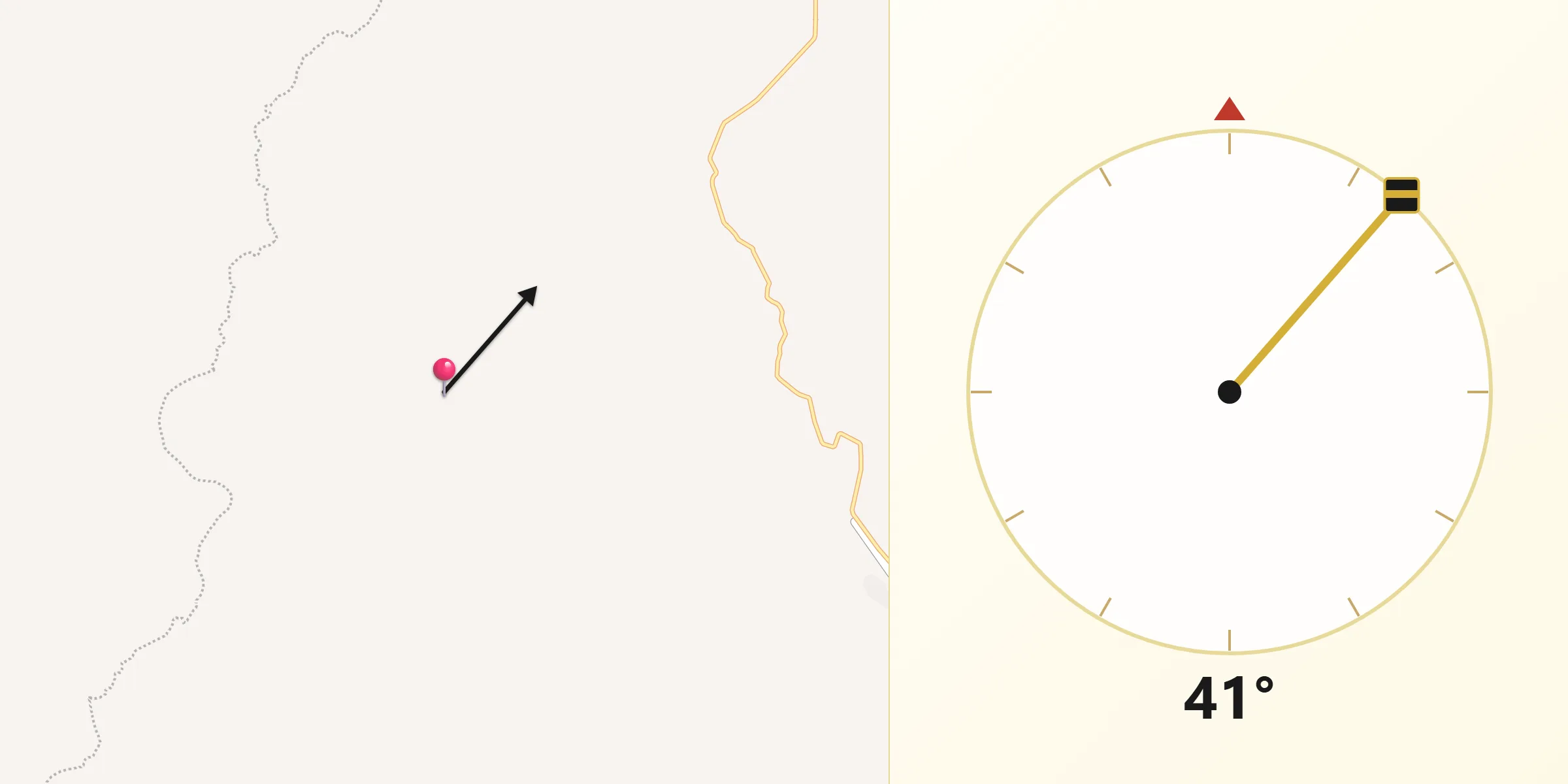 Dirección de la Qibla desde Carrizal