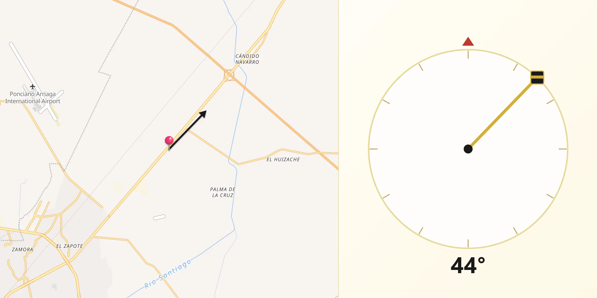 Dirección de la Qibla desde Enrique Estrada