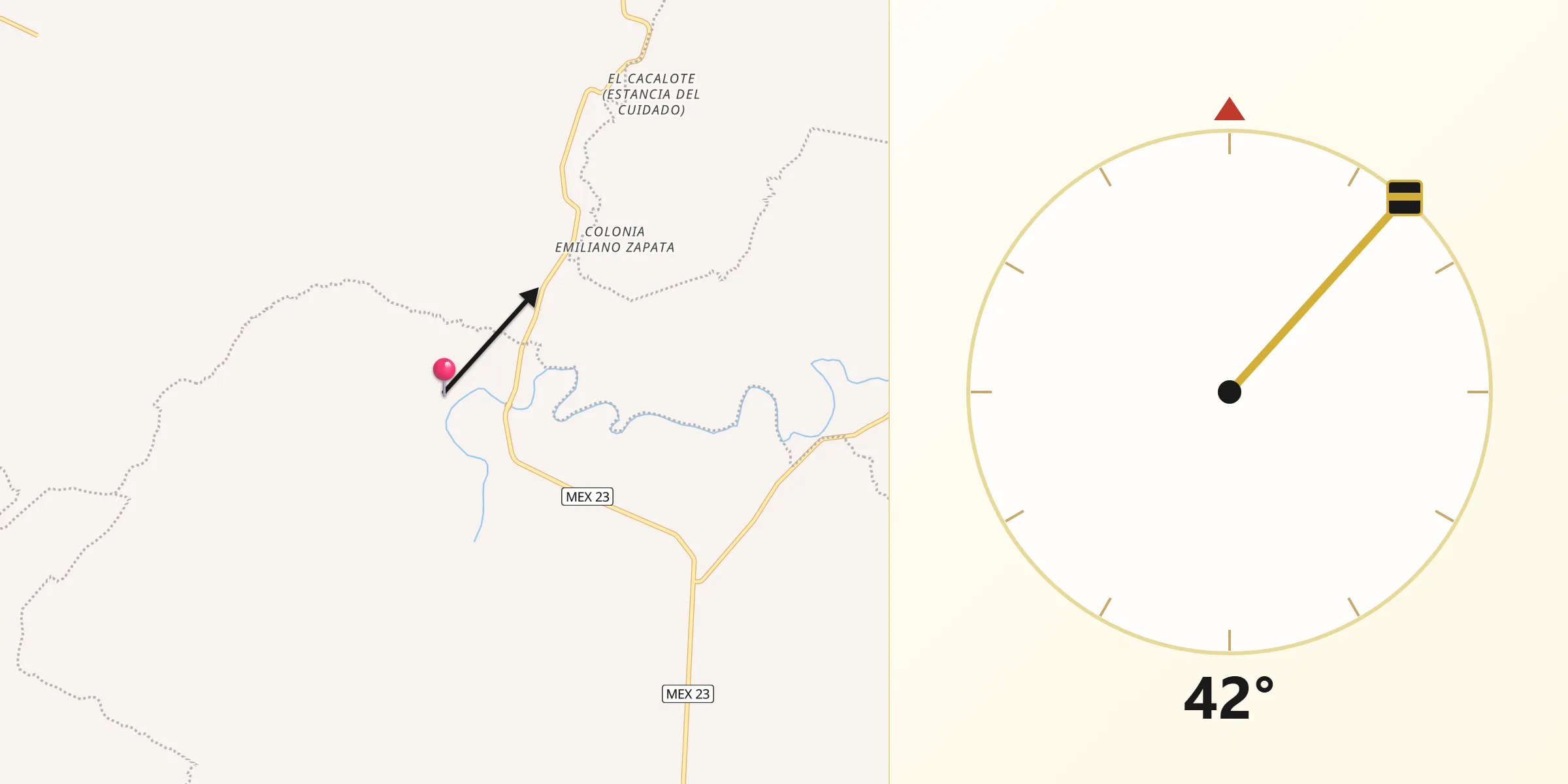 Dirección de la Qibla desde El Fraile