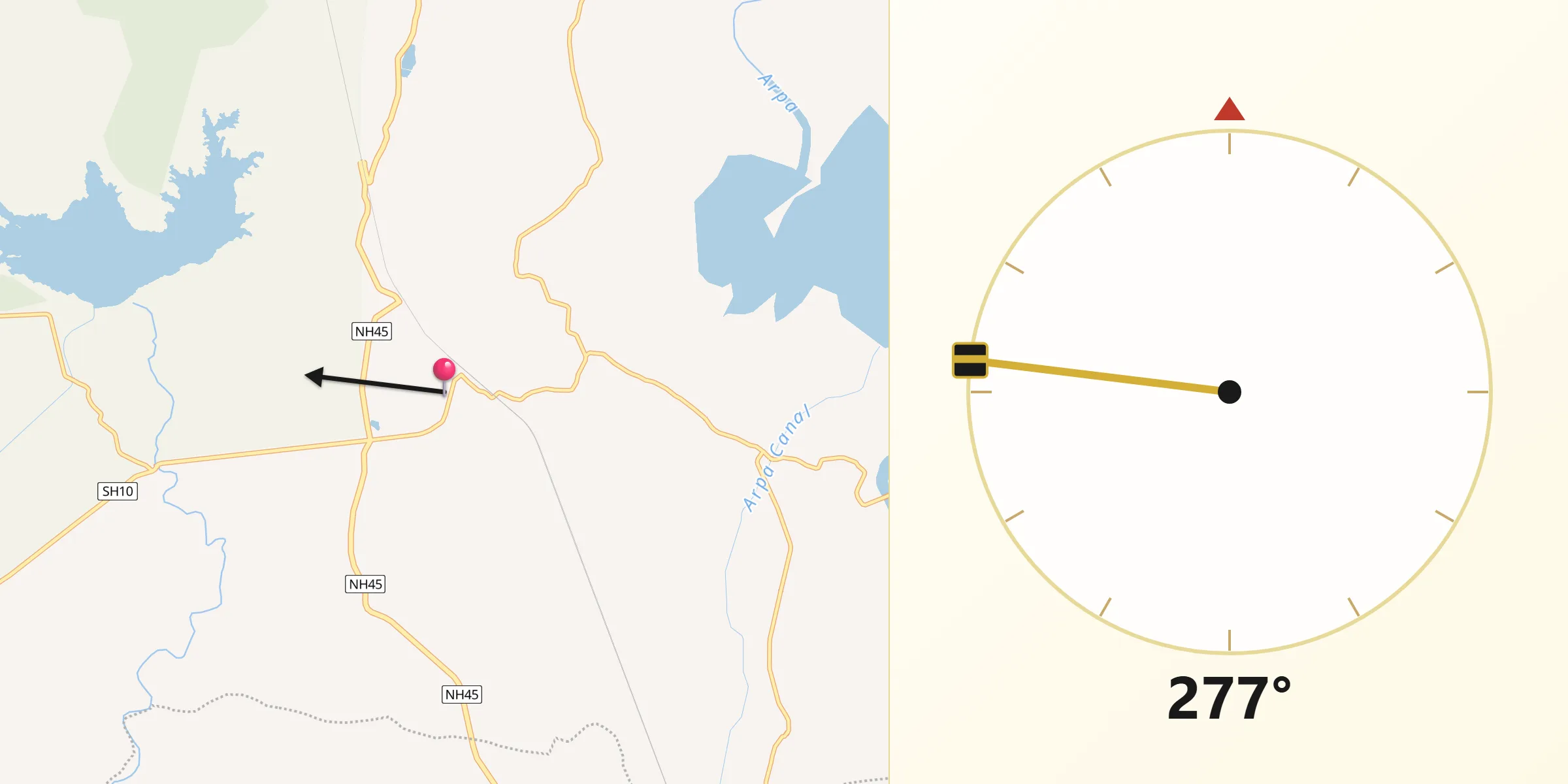 Qibla Direction from Kota