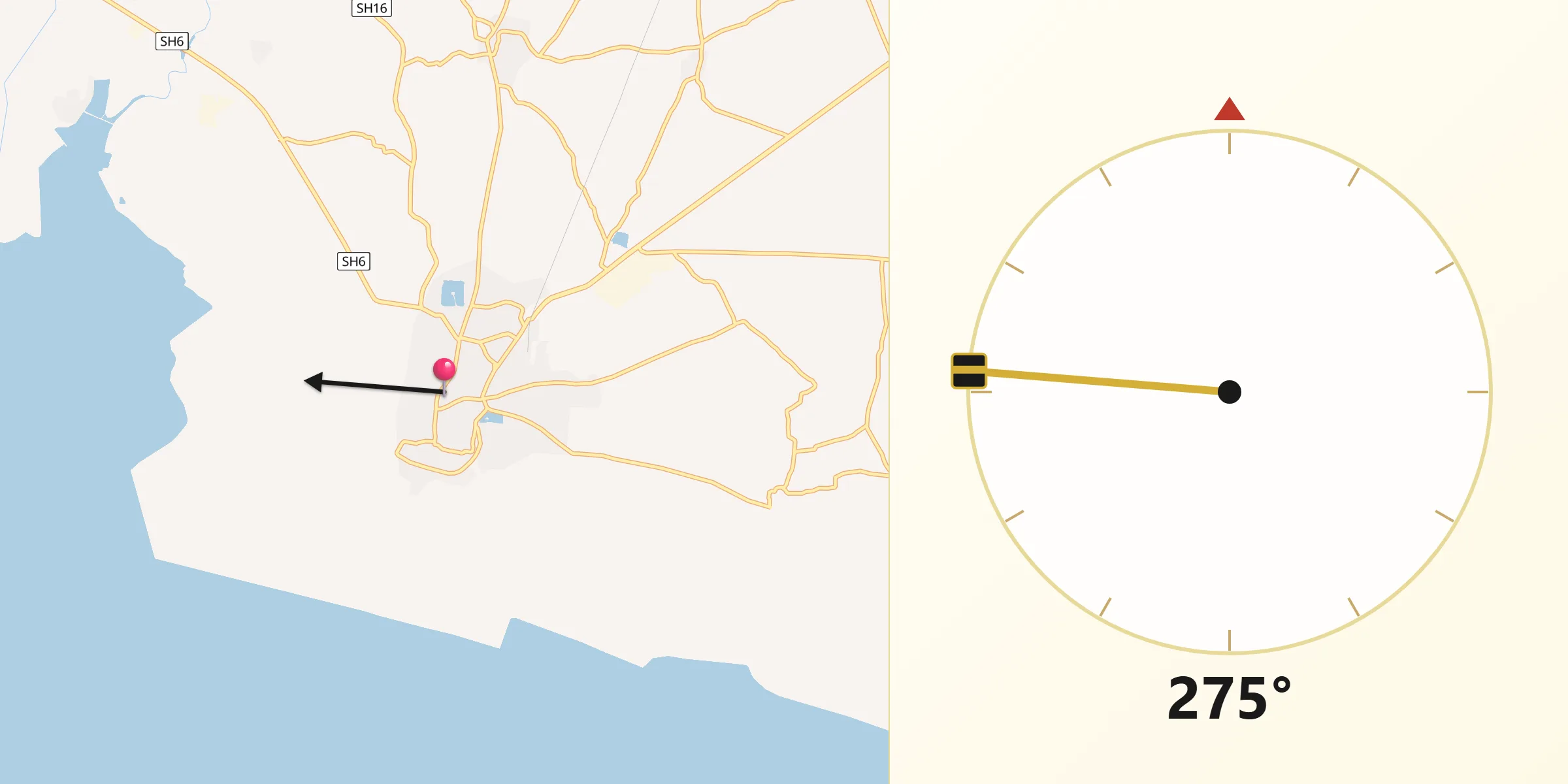 Qibla Direction from Khambhat