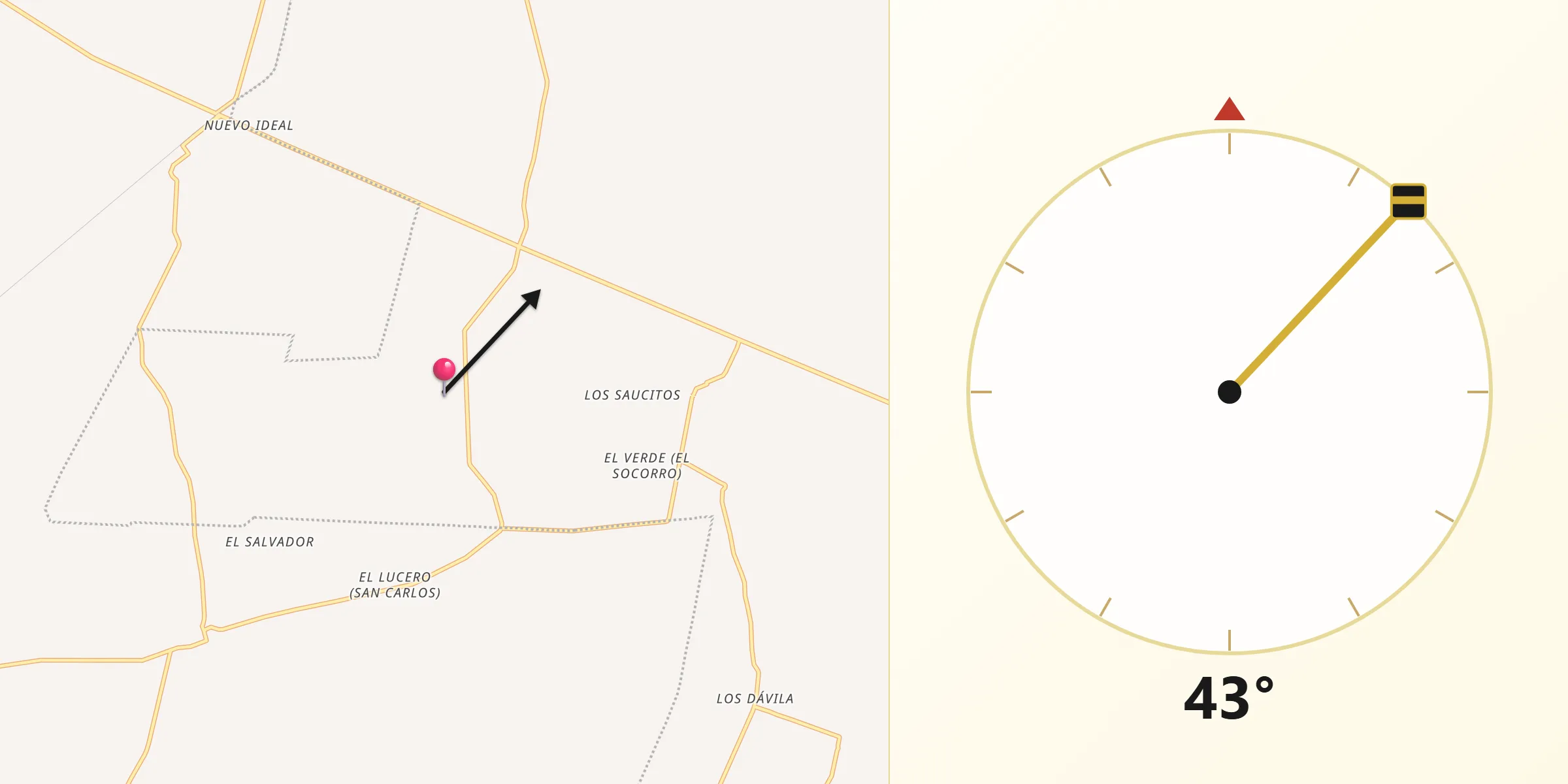 Dirección de la Qibla desde Colonia José María Morelos