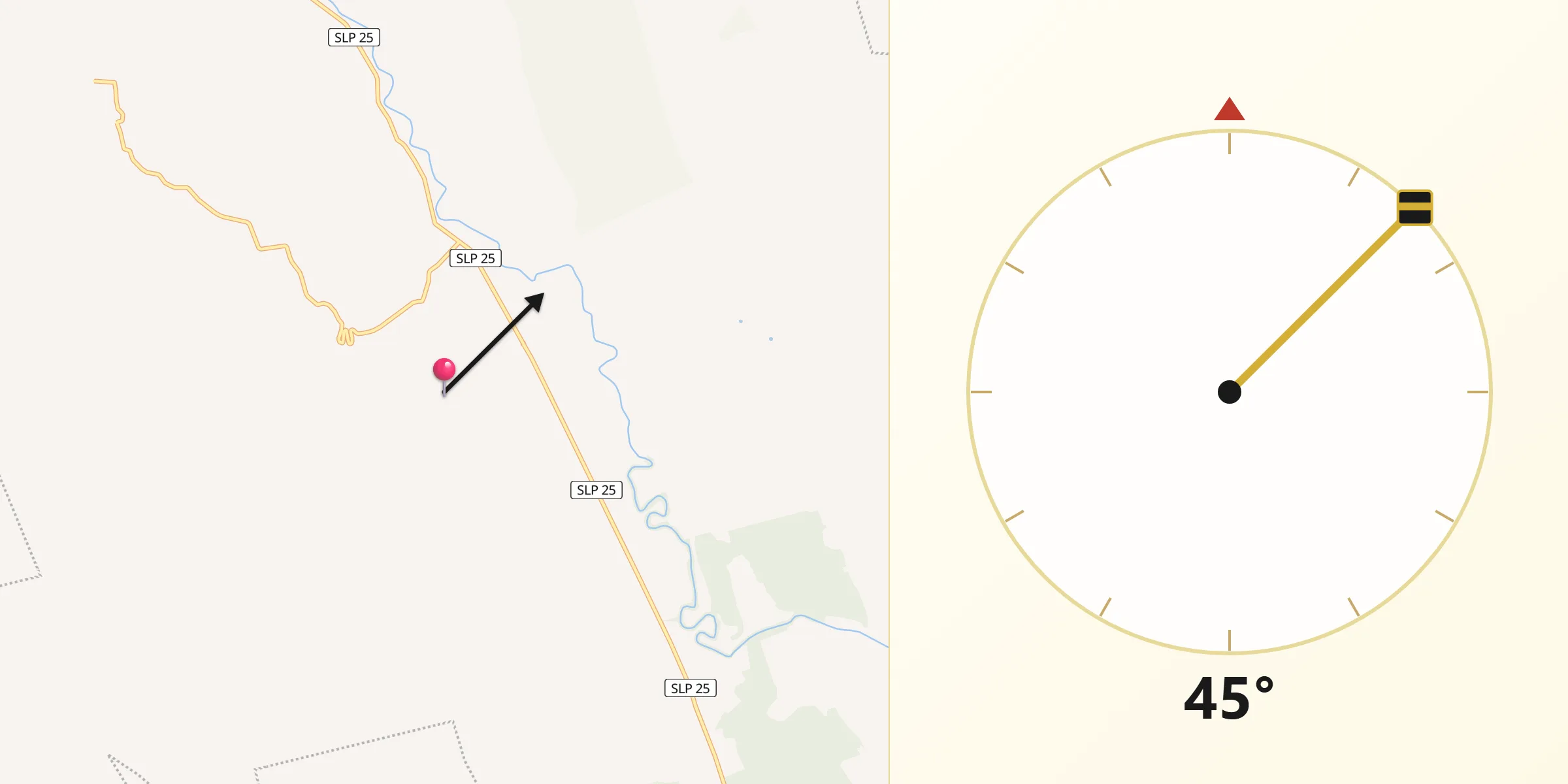 Dirección de la Qibla desde Maitinez