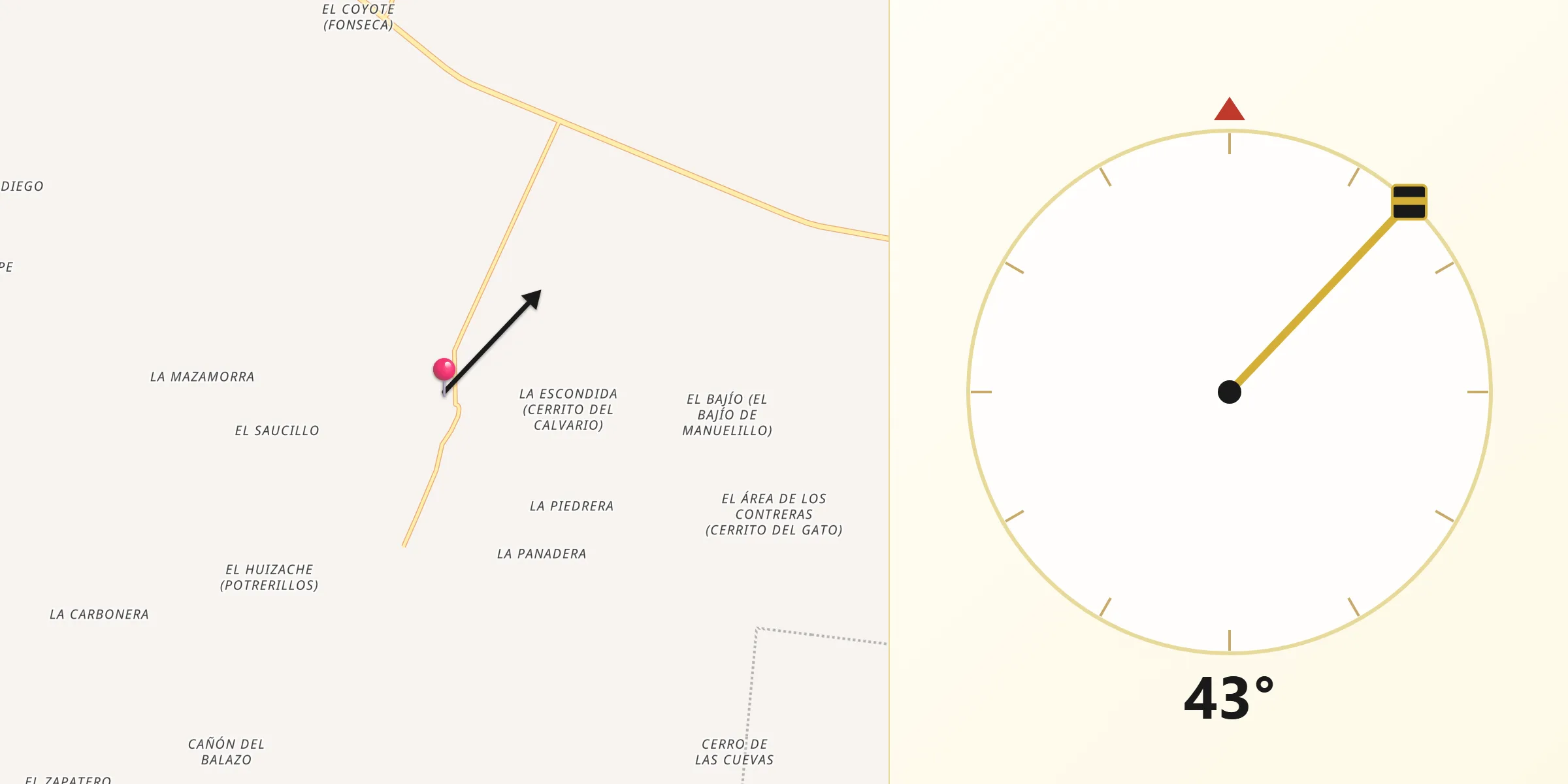 Dirección de la Qibla desde Santa Ana
