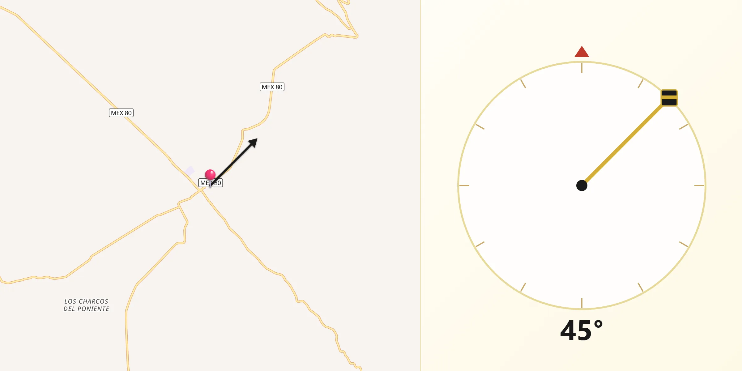Dirección de la Qibla desde Ciudad del Maíz