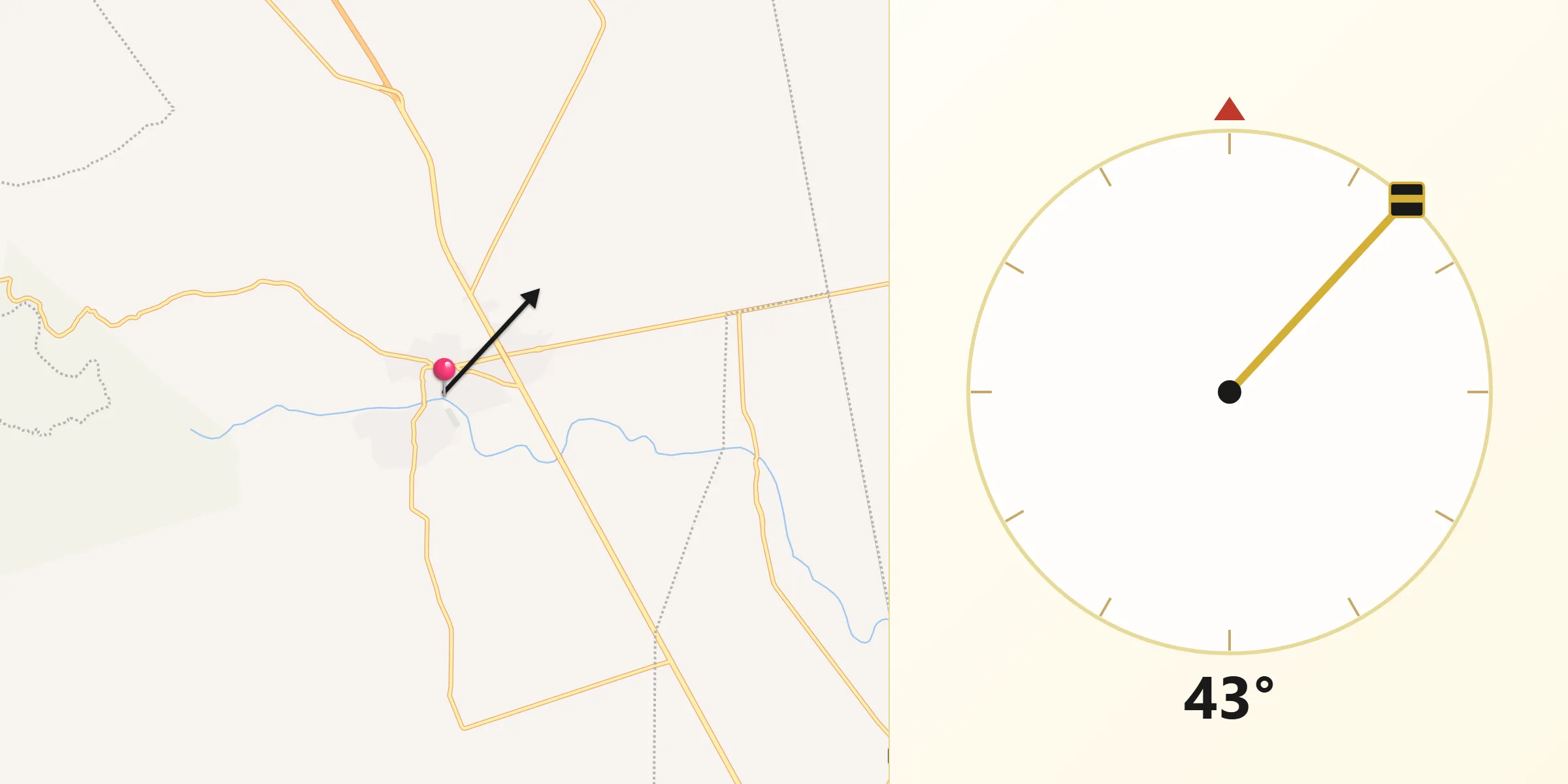 Dirección de la Qibla desde San Pedro Piedra Gorda