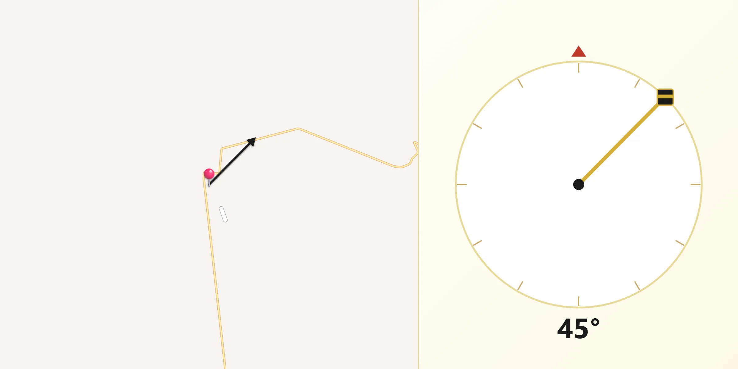 Dirección de la Qibla desde Palomas