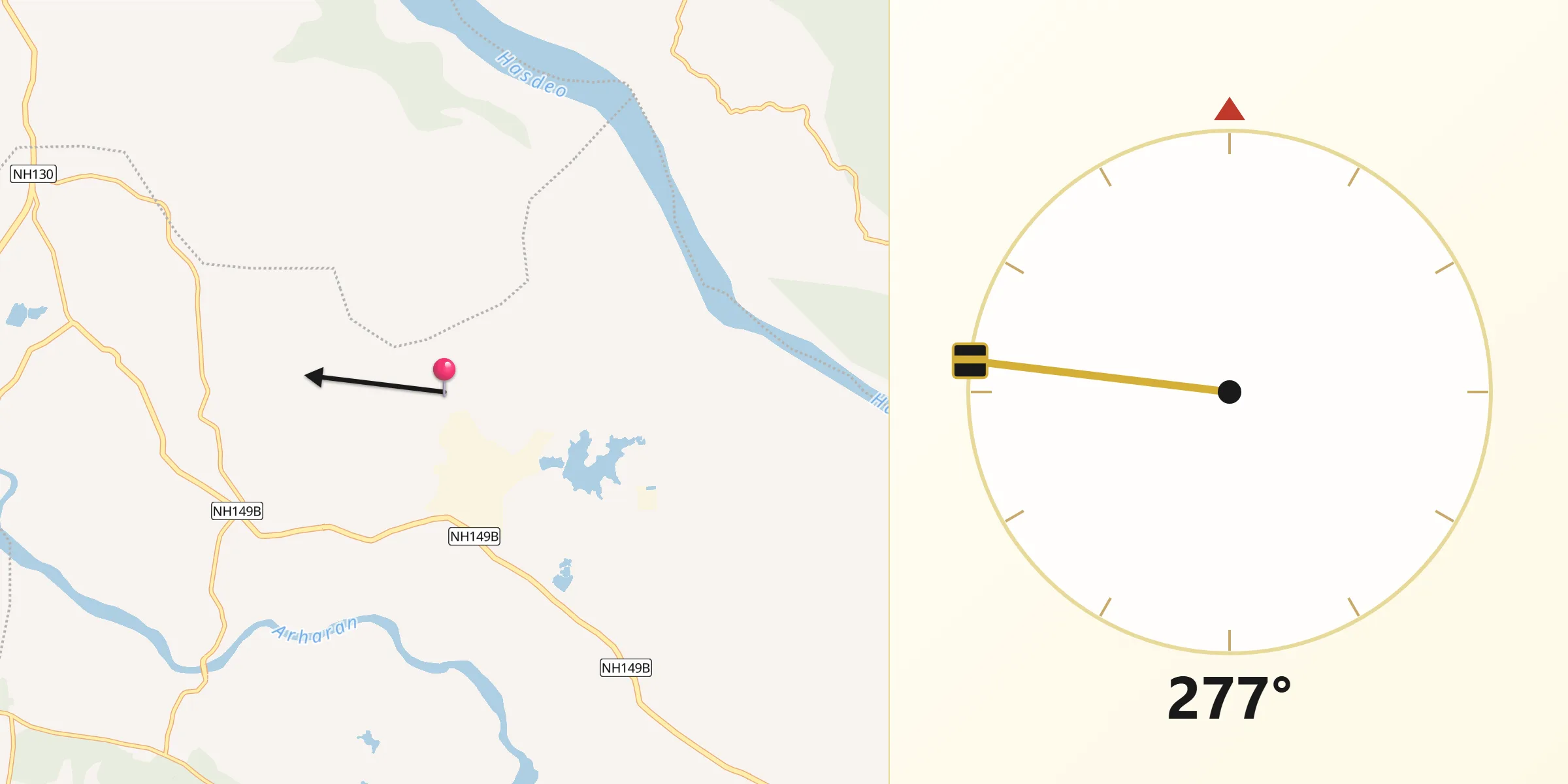 Qibla Direction from Korba
