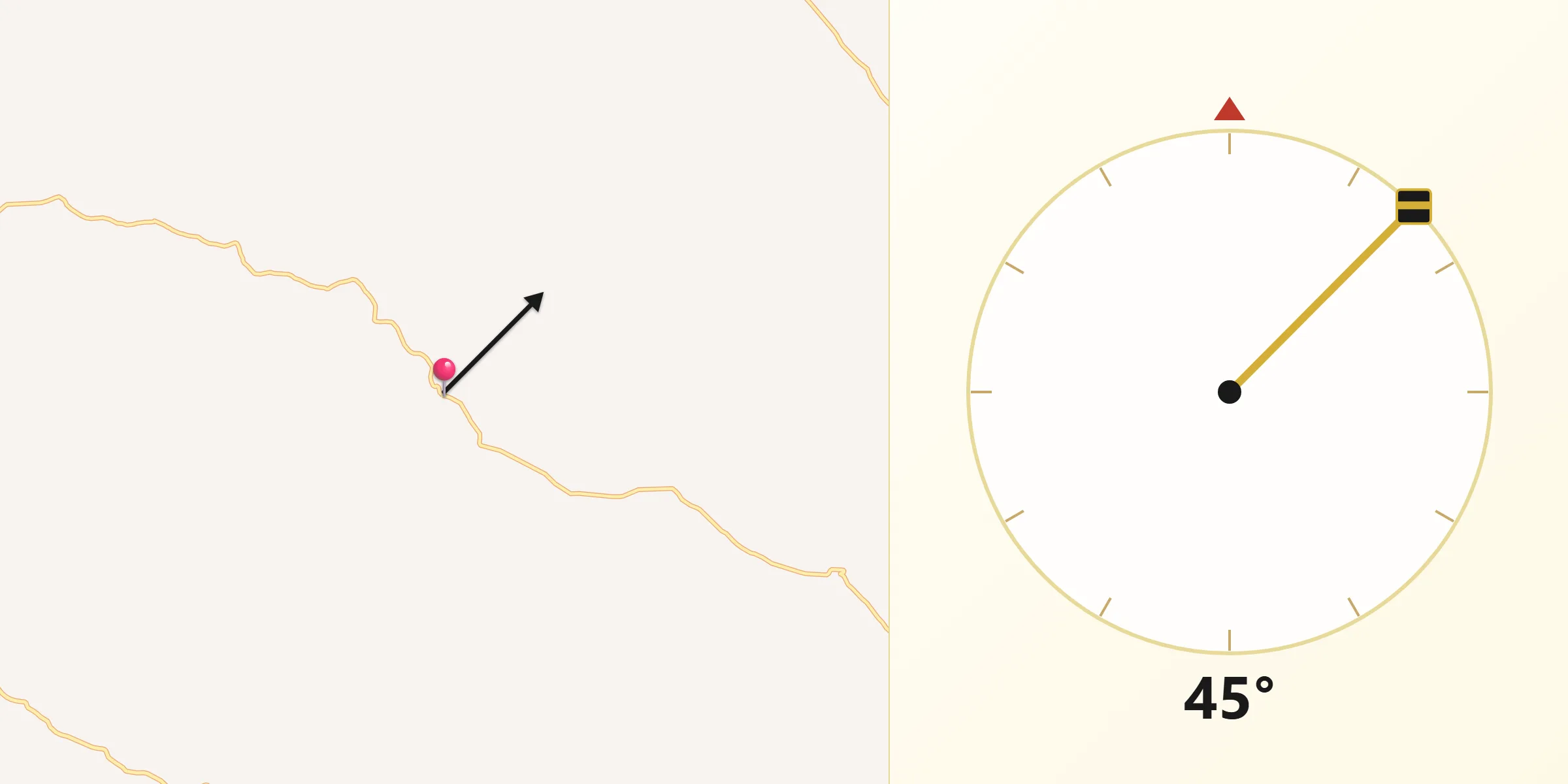 Dirección de la Qibla desde Zamachihue