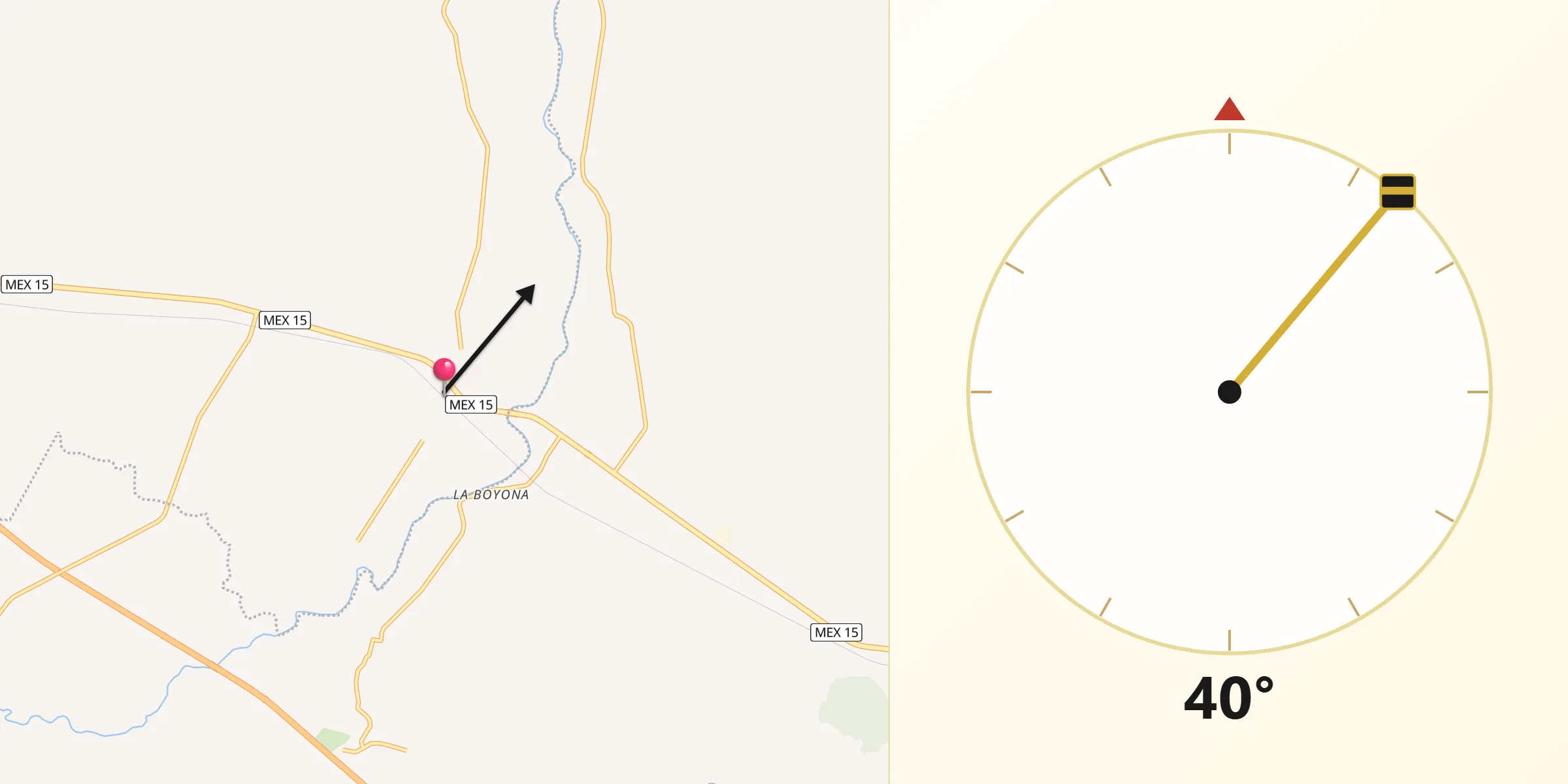 Dirección de la Qibla desde La Concha (La Concepción)
