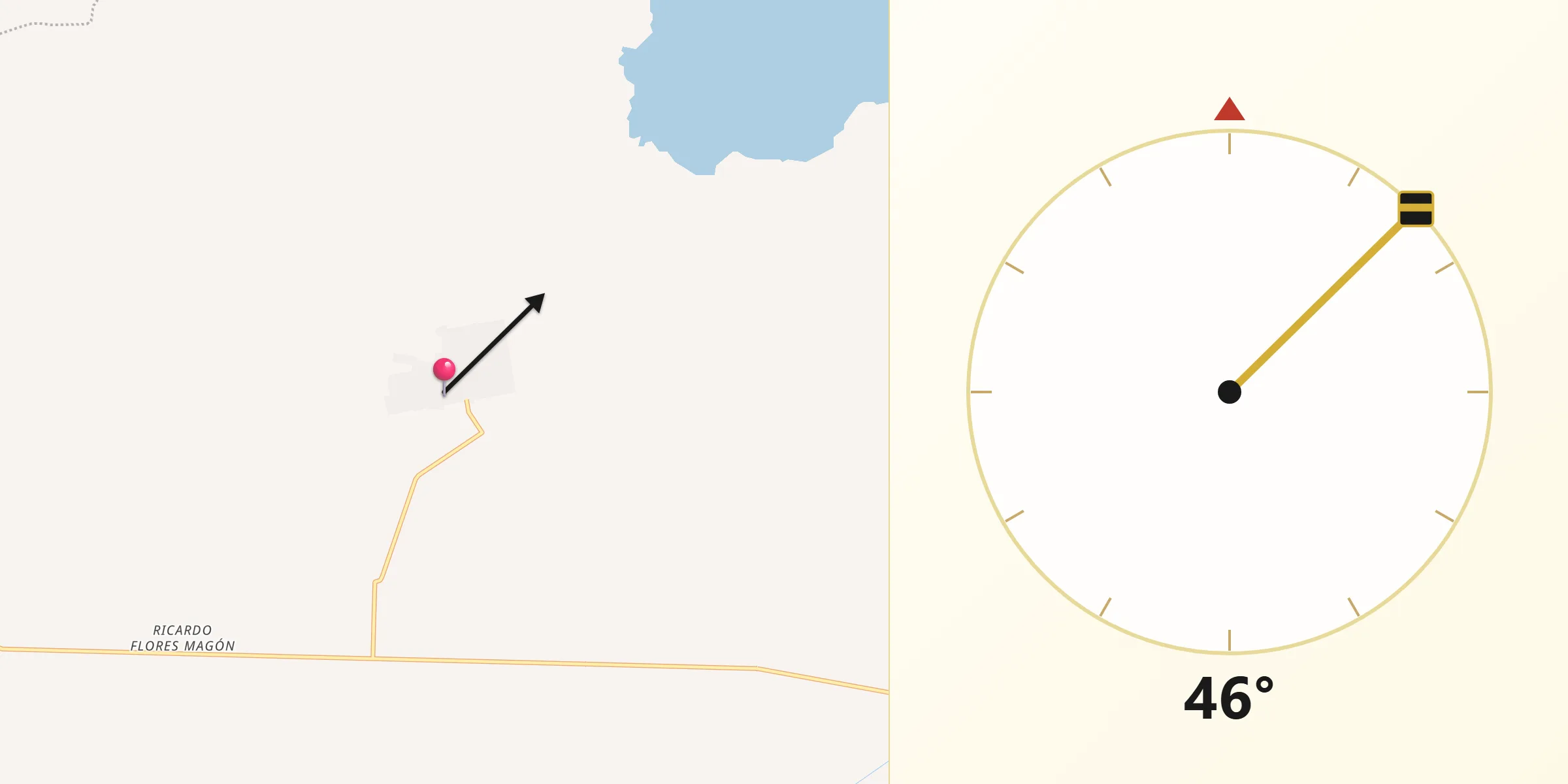 Dirección de la Qibla desde Plan de Ayala