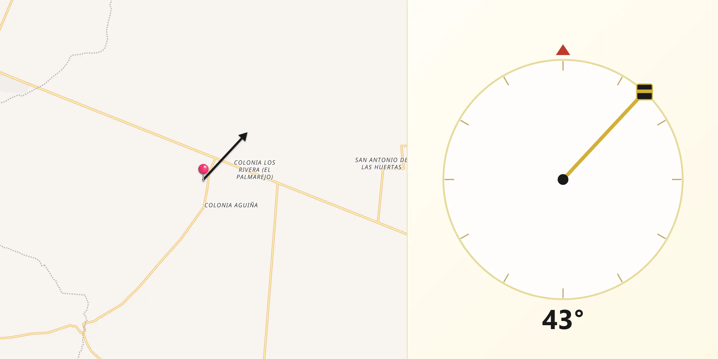 Dirección de la Qibla desde Bajío de San Nicolás