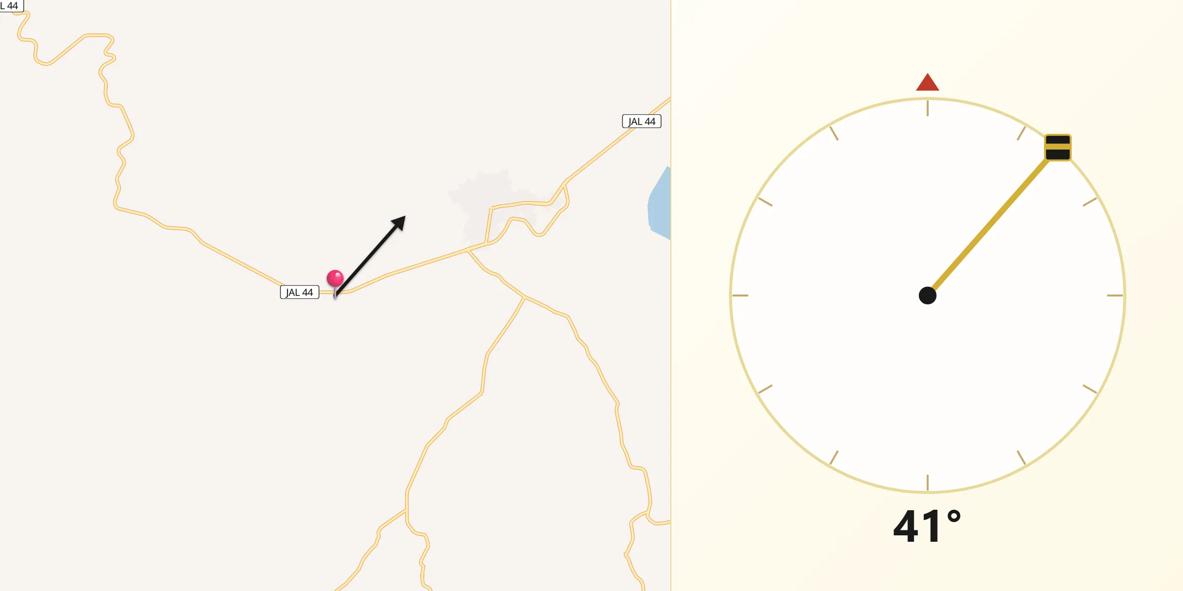Dirección de la Qibla desde La Cofradía
