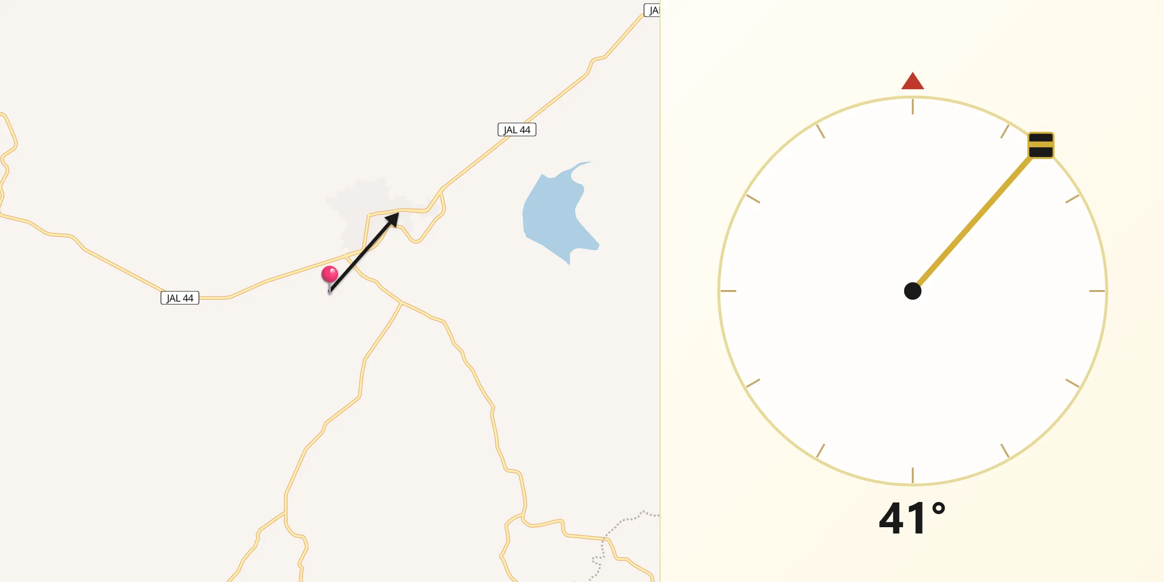 Dirección de la Qibla desde El Sabino