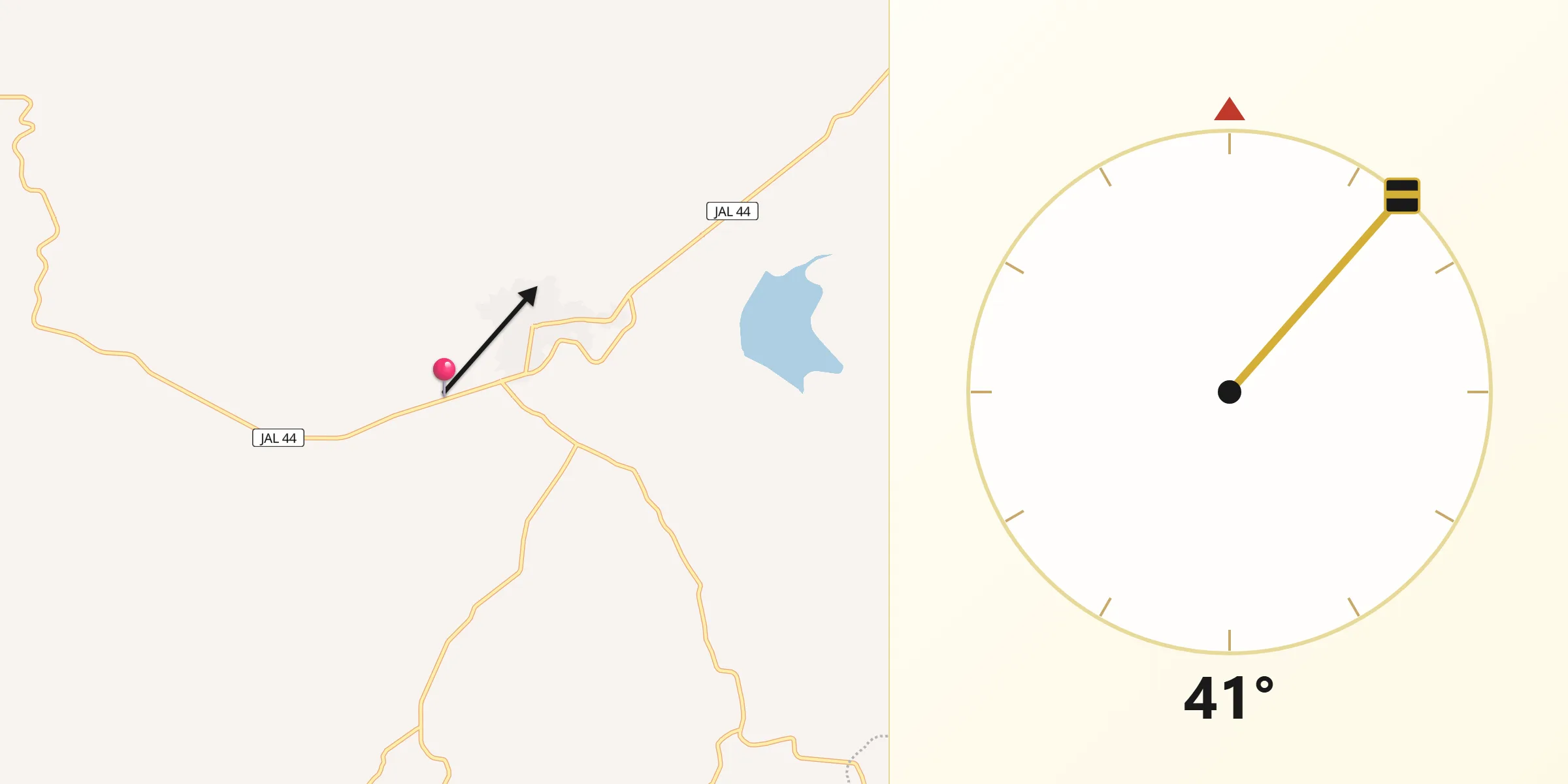 Dirección de la Qibla desde La Estancia de Arriba