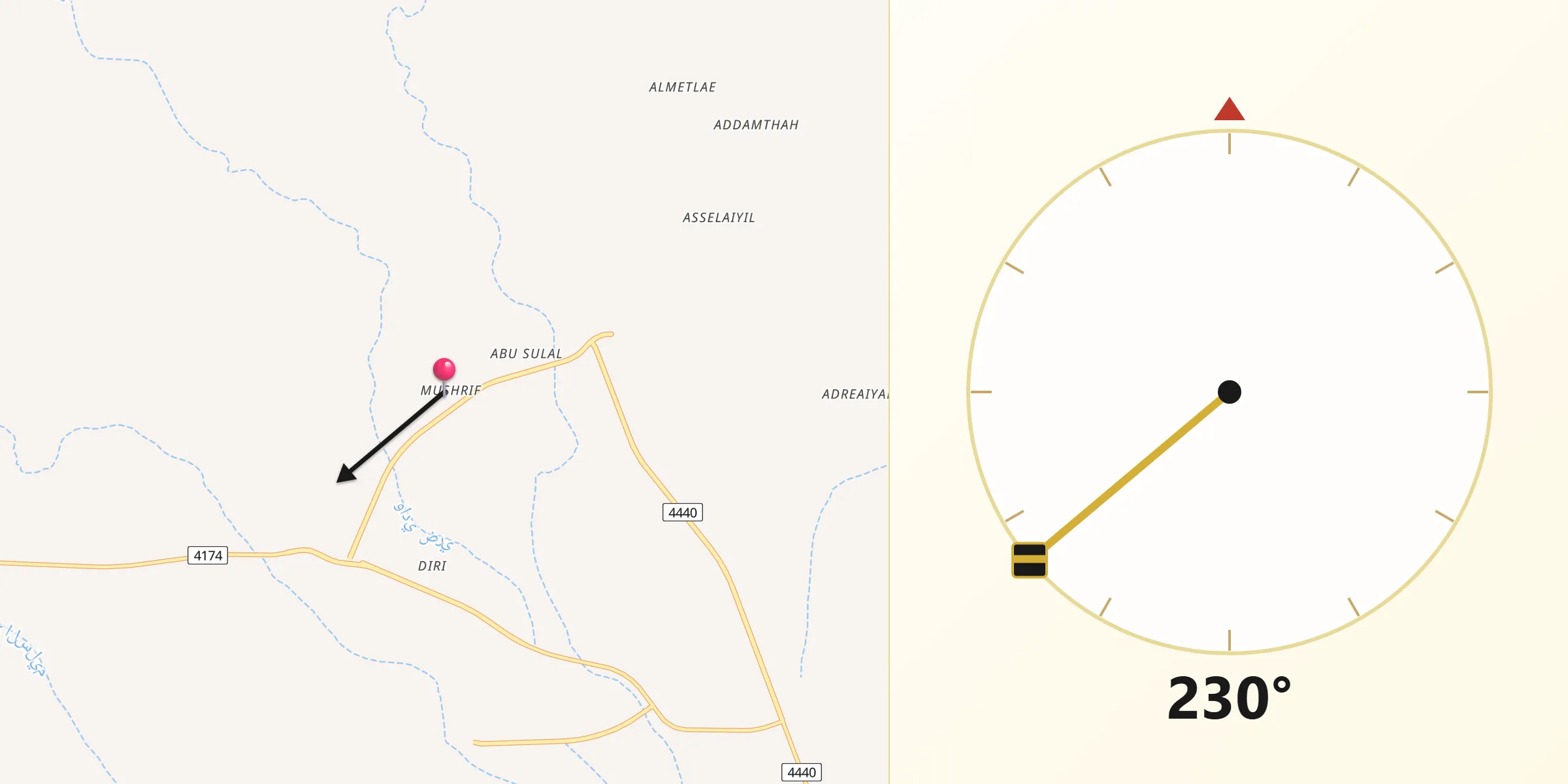 اتجاه القبلة من مشرف