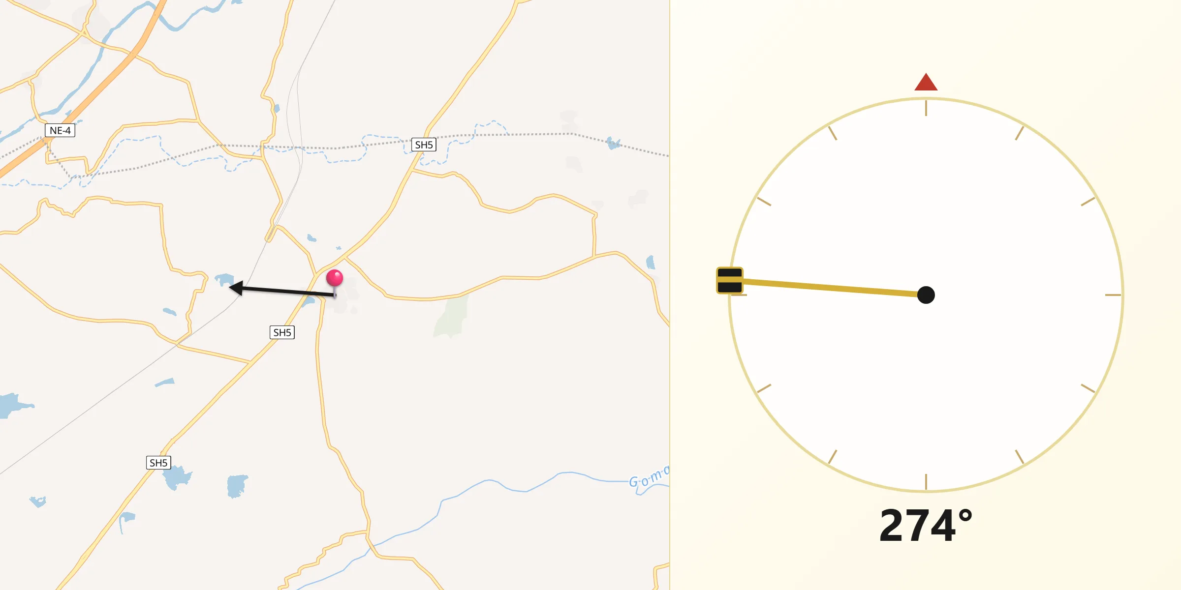 Qibla Direction from Vejalpur