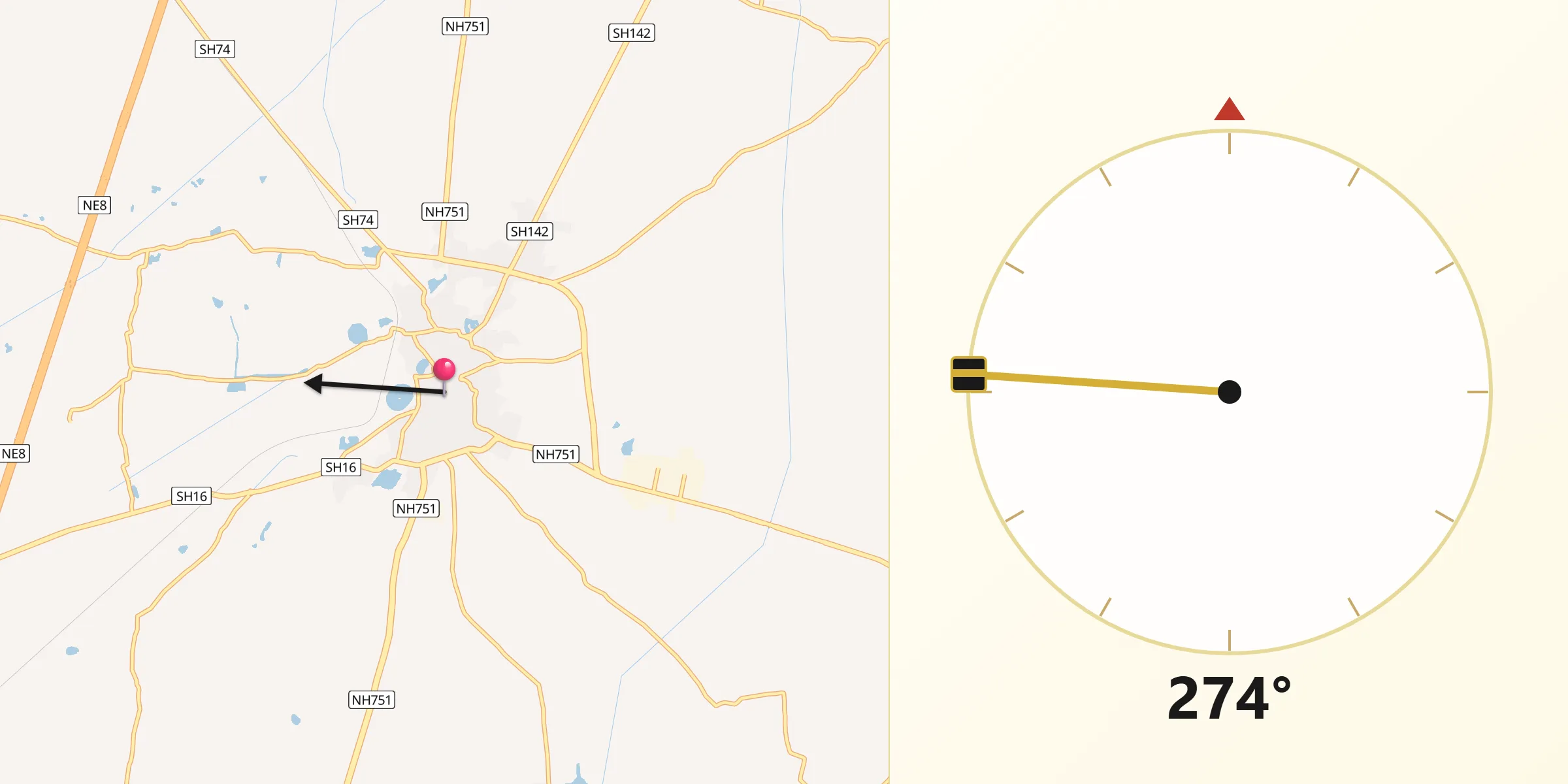 Qibla Direction from Dholka