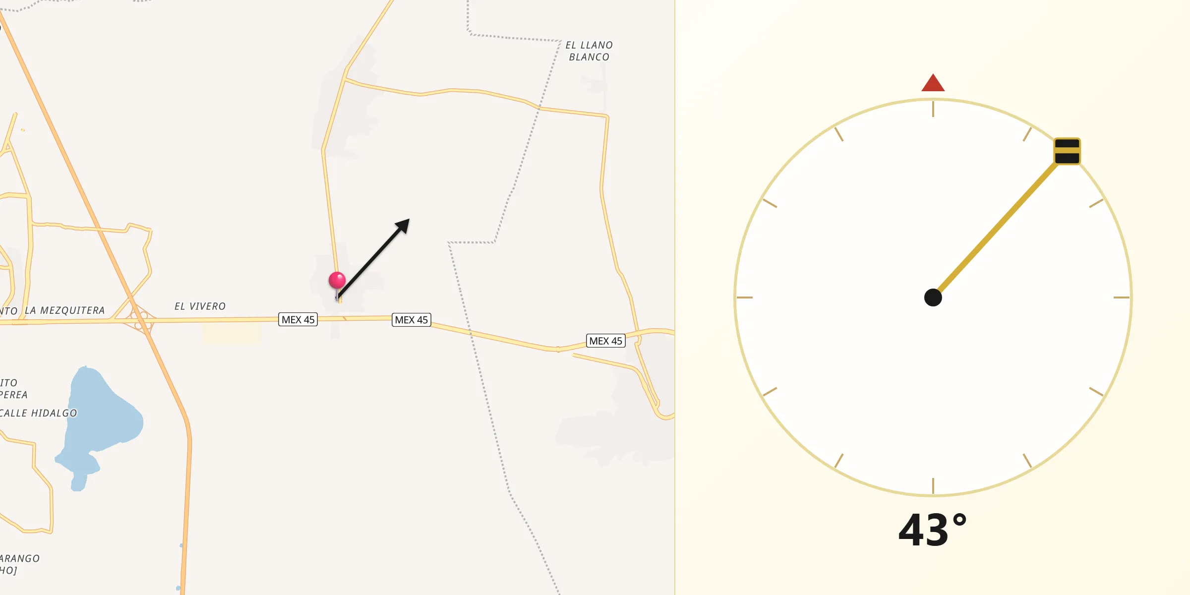 Dirección de la Qibla desde Santa Mónica