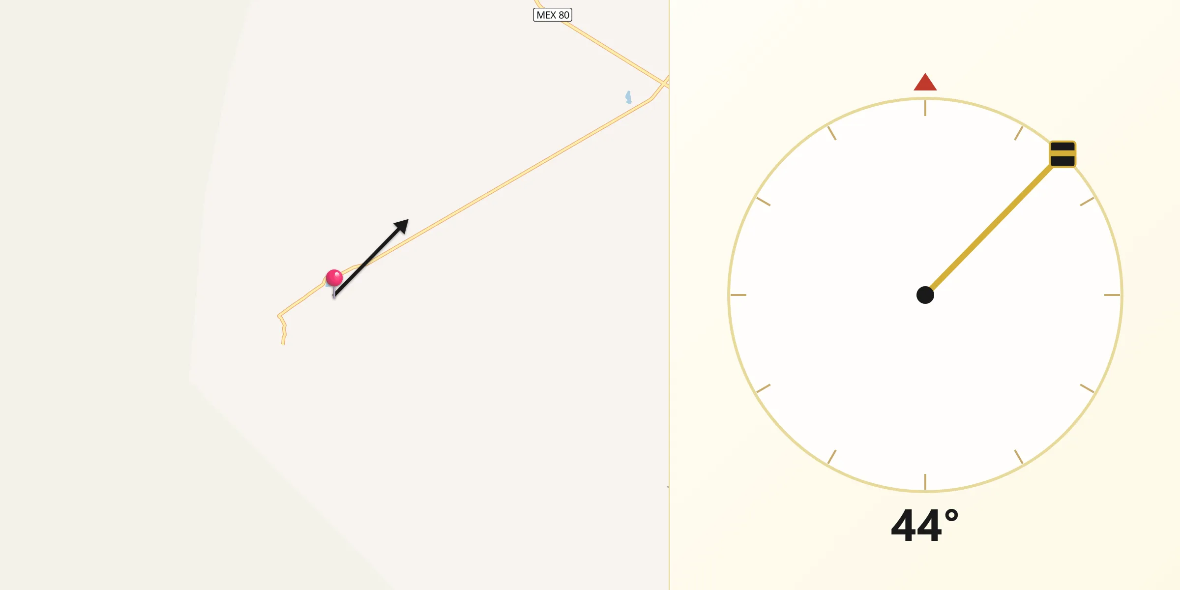 Dirección de la Qibla desde Negritas