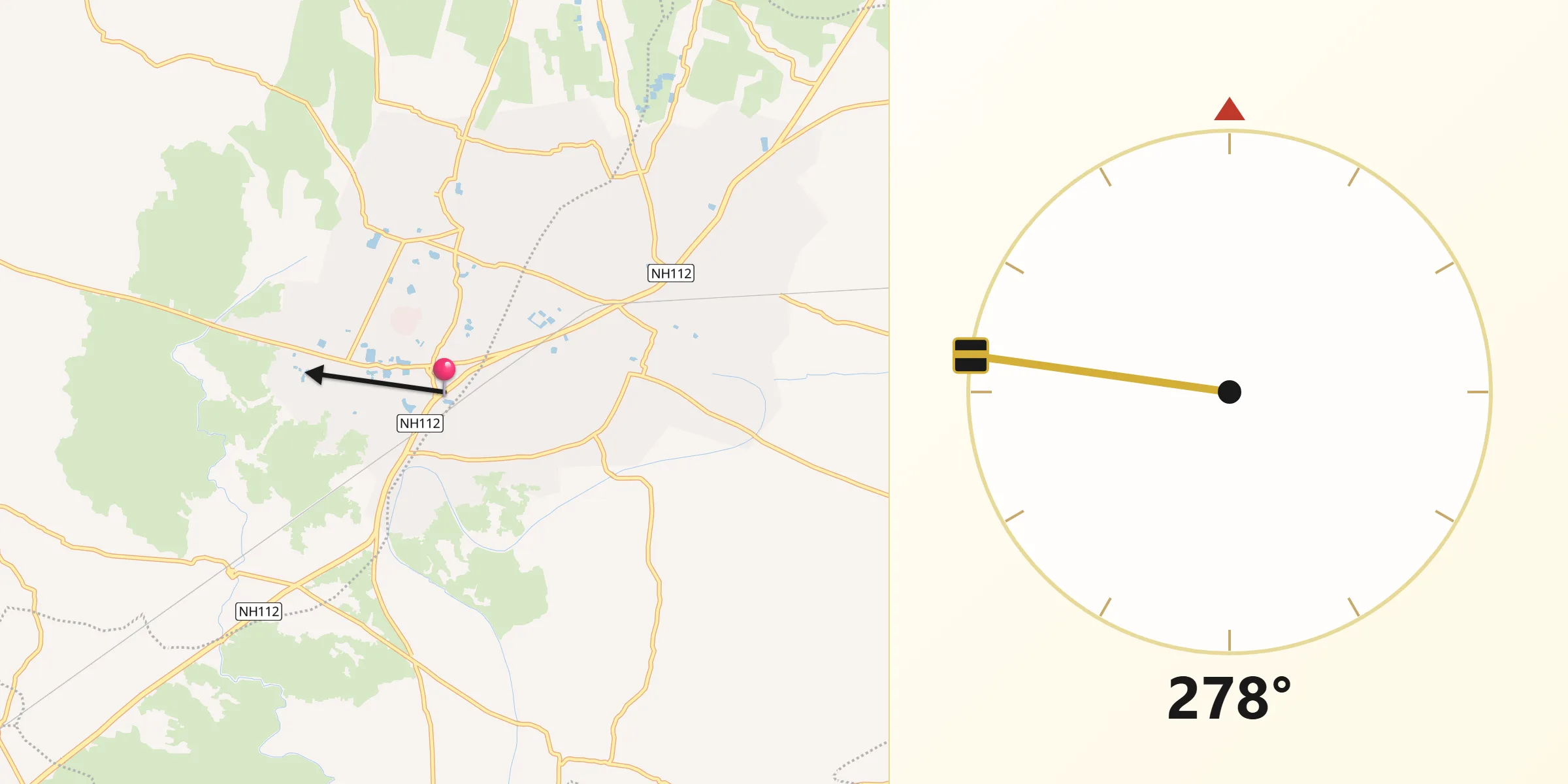 Qibla Direction from Habra