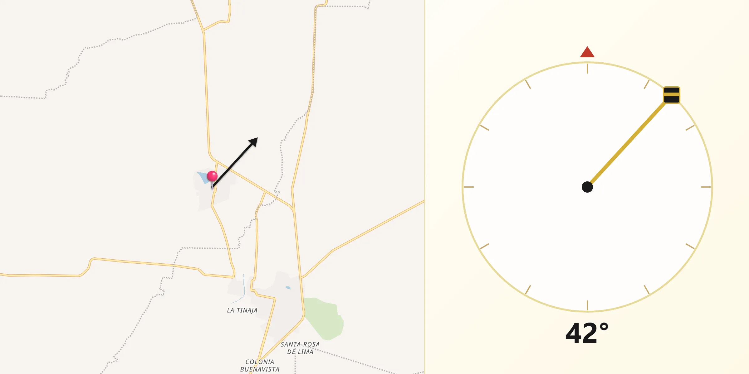 Dirección de la Qibla desde San José de la Era