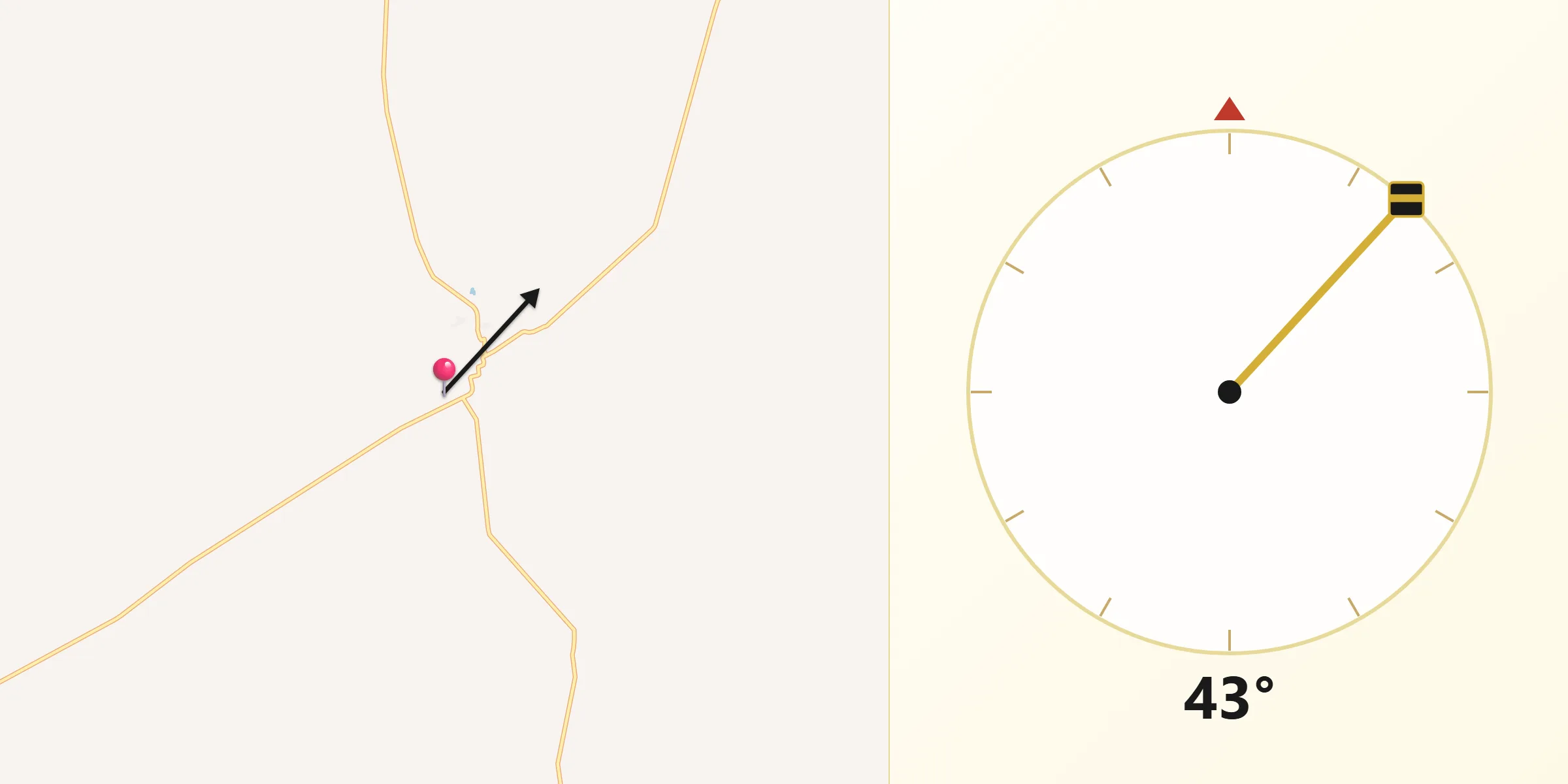 Dirección de la Qibla desde La Luz