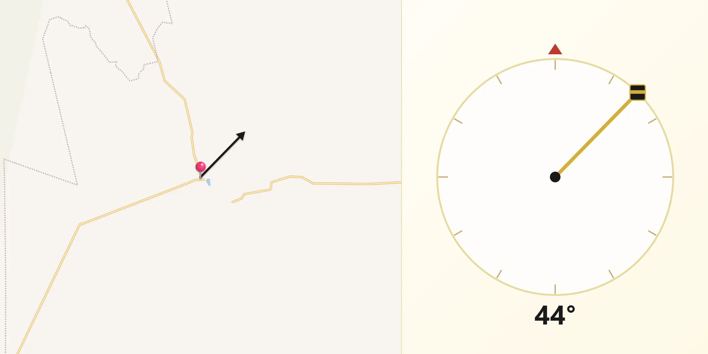 Dirección de la Qibla desde Lázaro Cárdenas