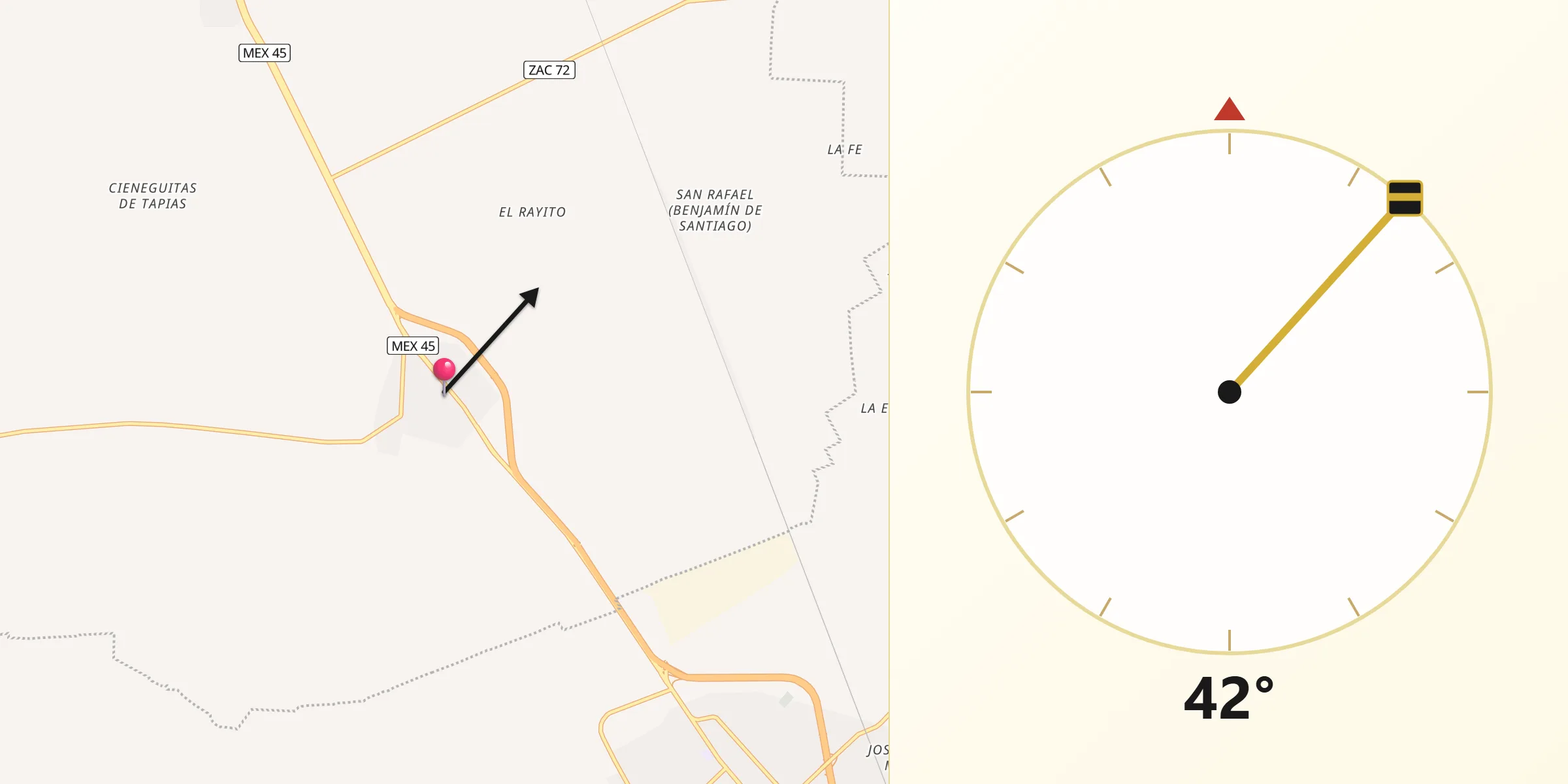 Dirección de la Qibla desde General Enrique Estrada