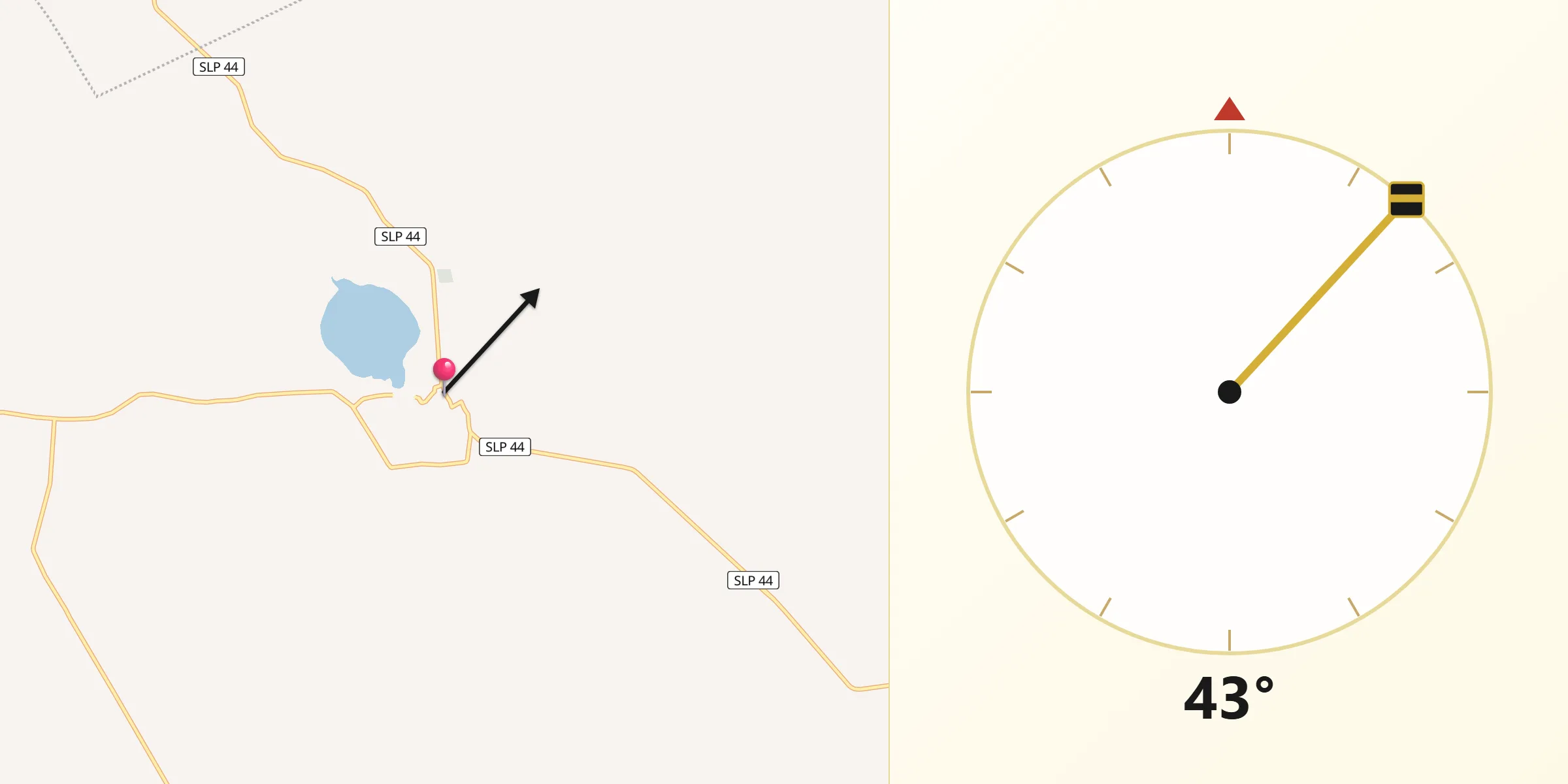 Dirección de la Qibla desde El Barril