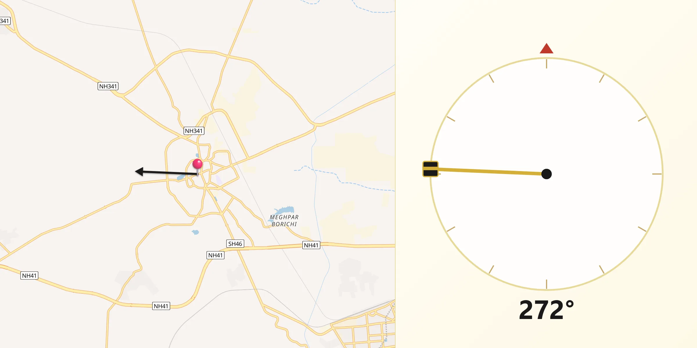 انجر، بھارت سے مکہ کی سمت