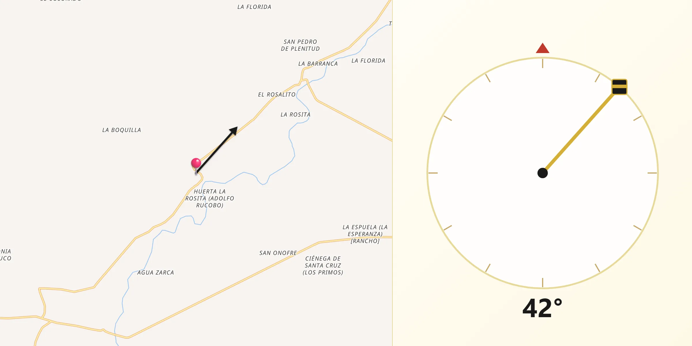 Dirección de la Qibla desde Tapias de Santa Cruz (Pedro Ruiz González)