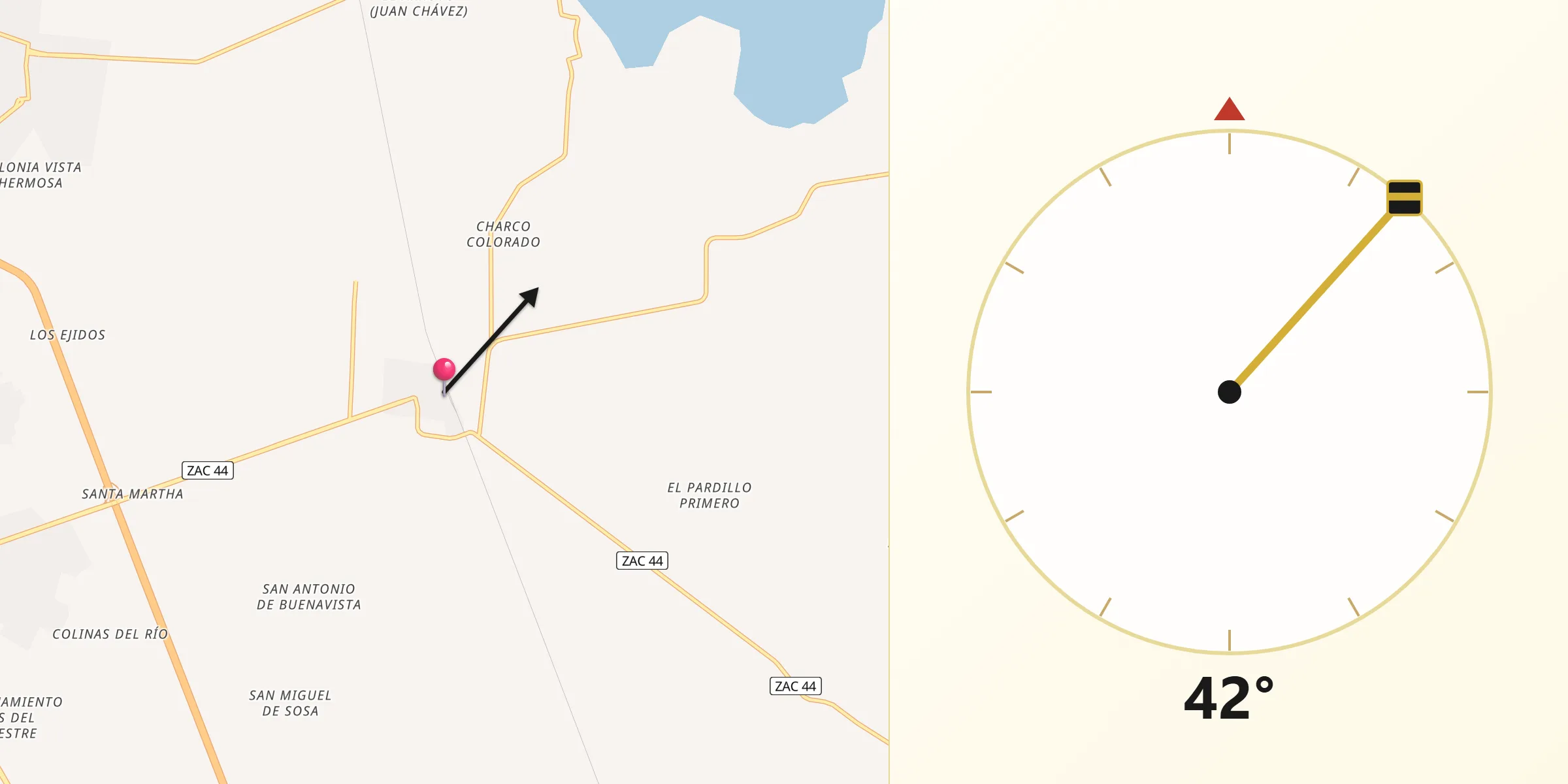 Dirección de la Qibla desde Estación San José