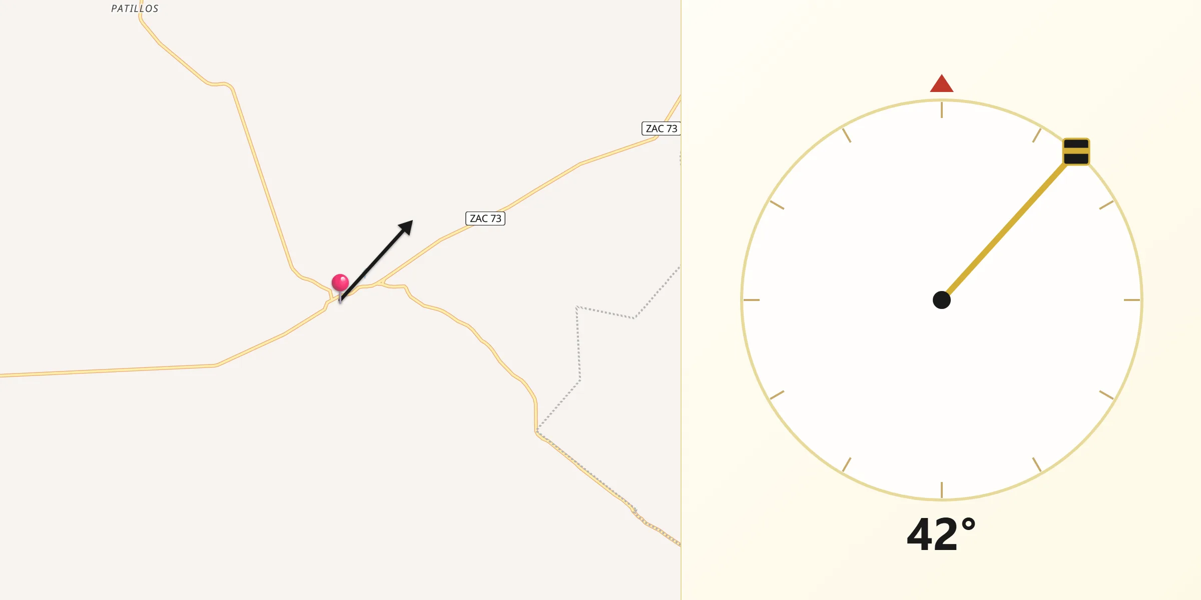 Dirección de la Qibla desde Chichimequillas
