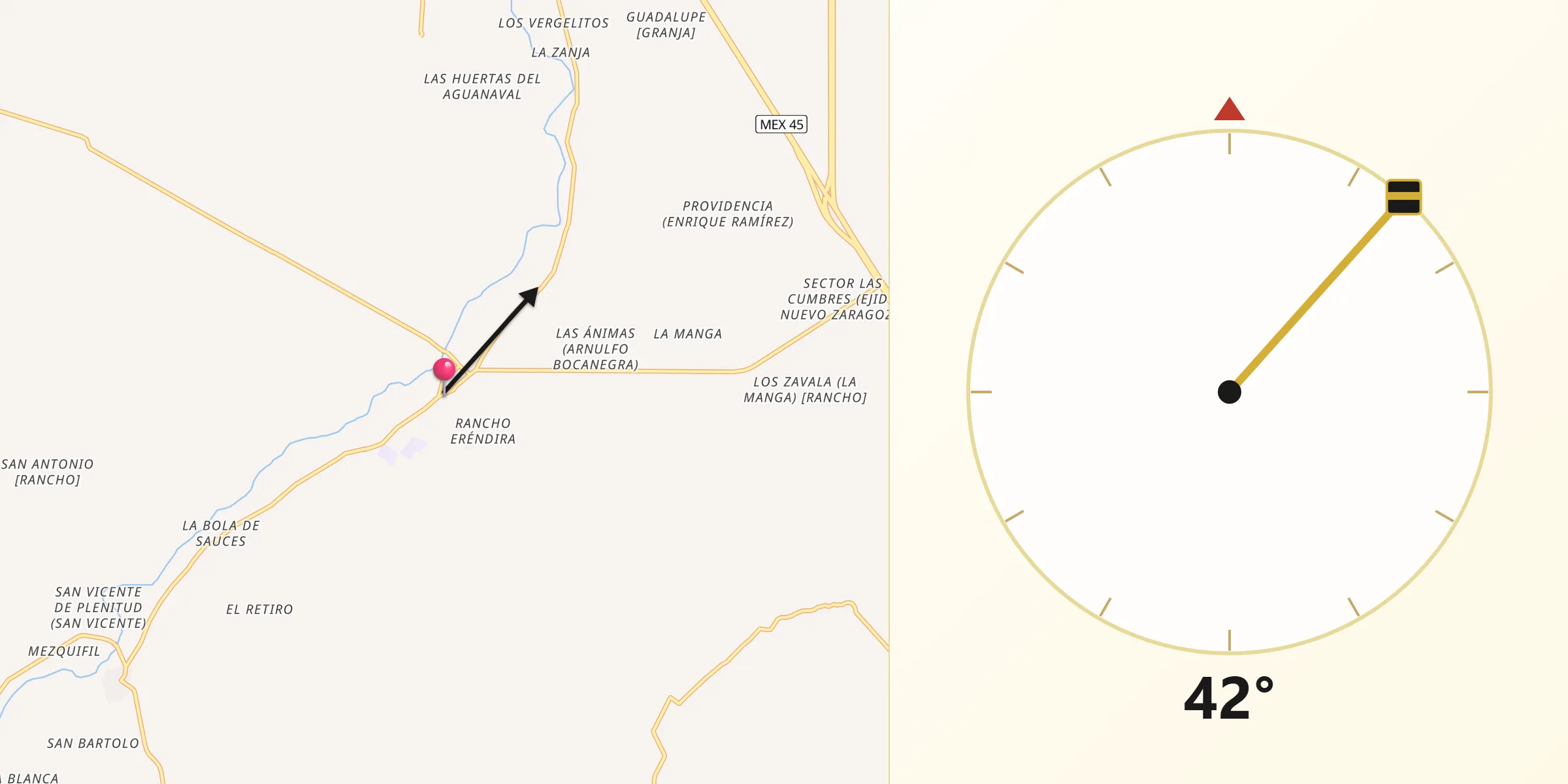 Dirección de la Qibla desde San Jose de Lourdes