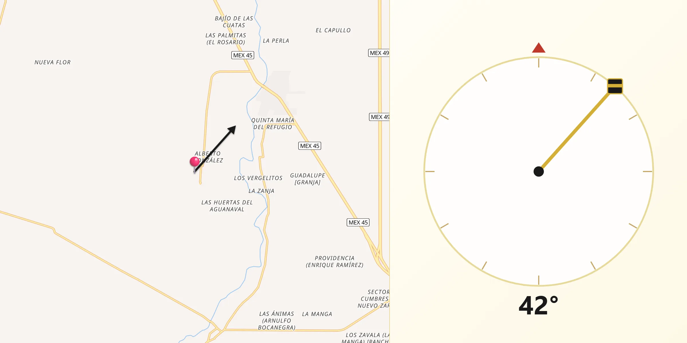 Dirección de la Qibla desde José María Morelos