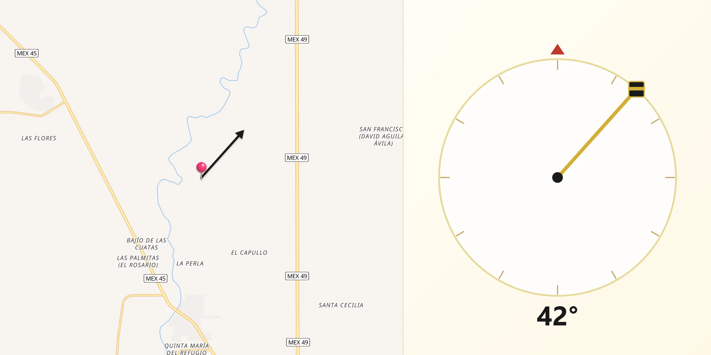 Dirección de la Qibla desde Altamira