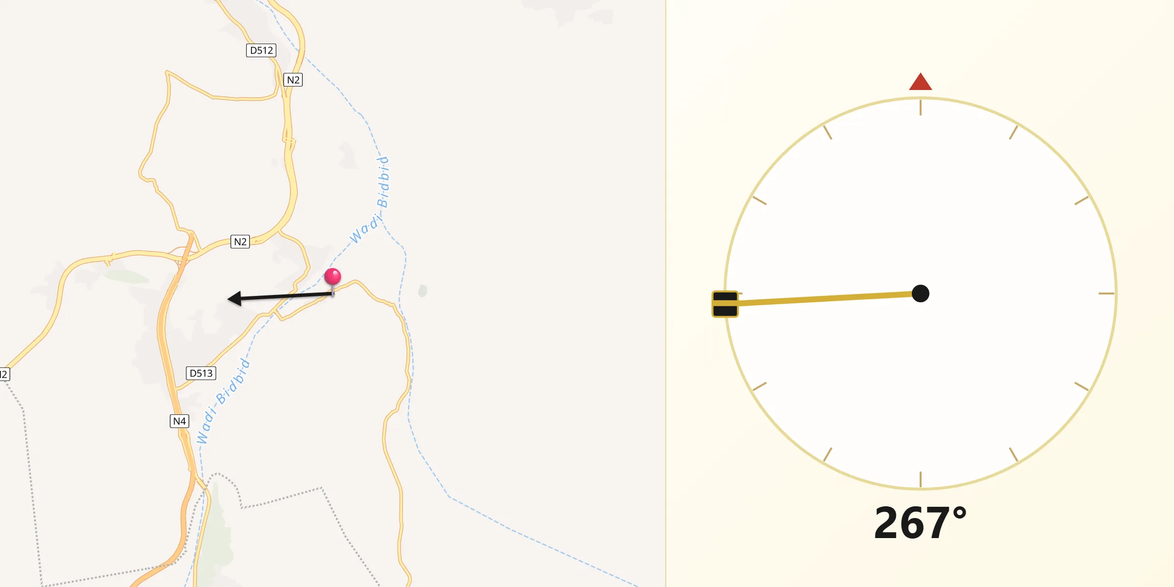 اتجاه القبلة من بدبد
