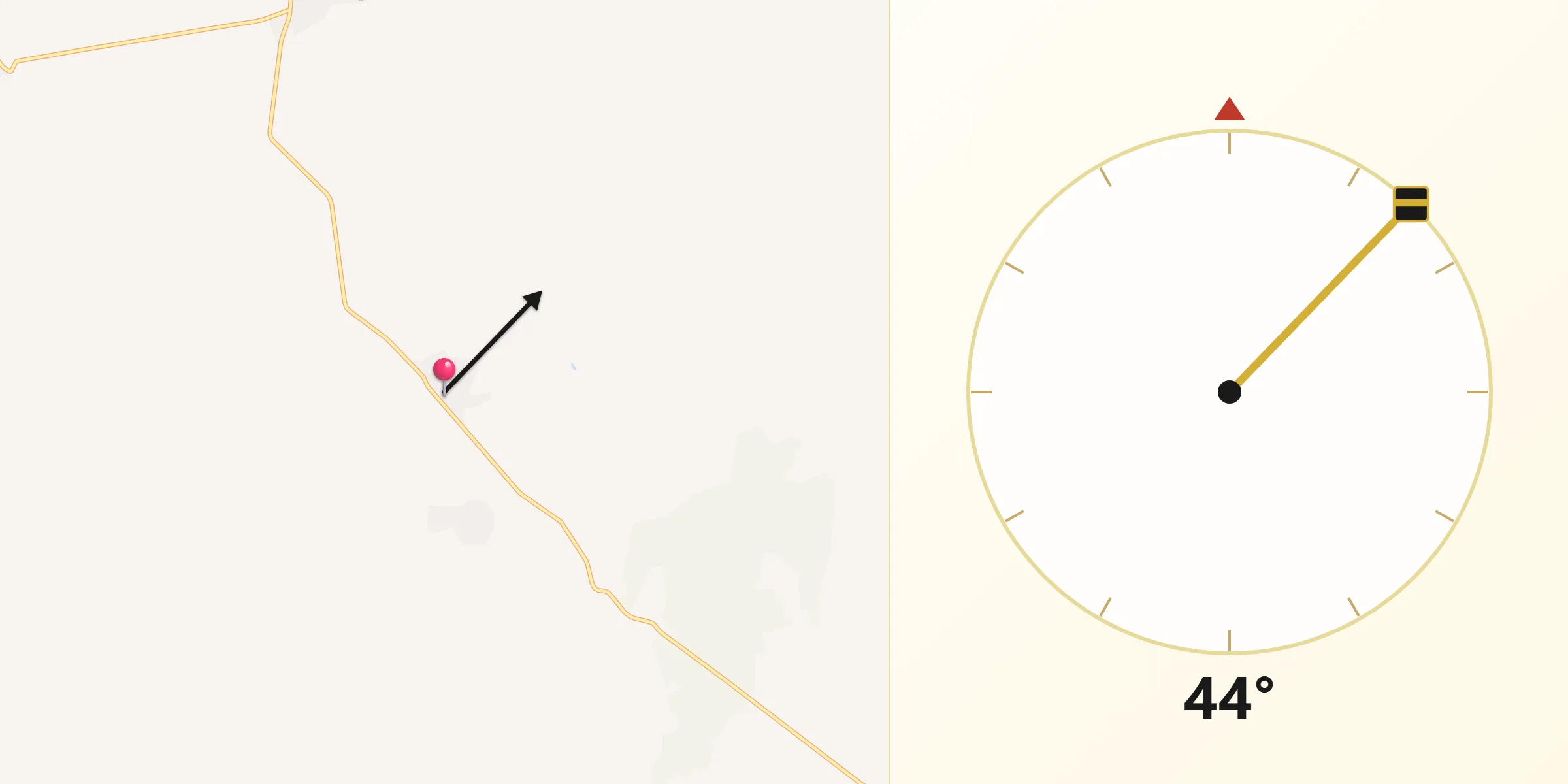 Dirección de la Qibla desde San Antonio de Alamitos