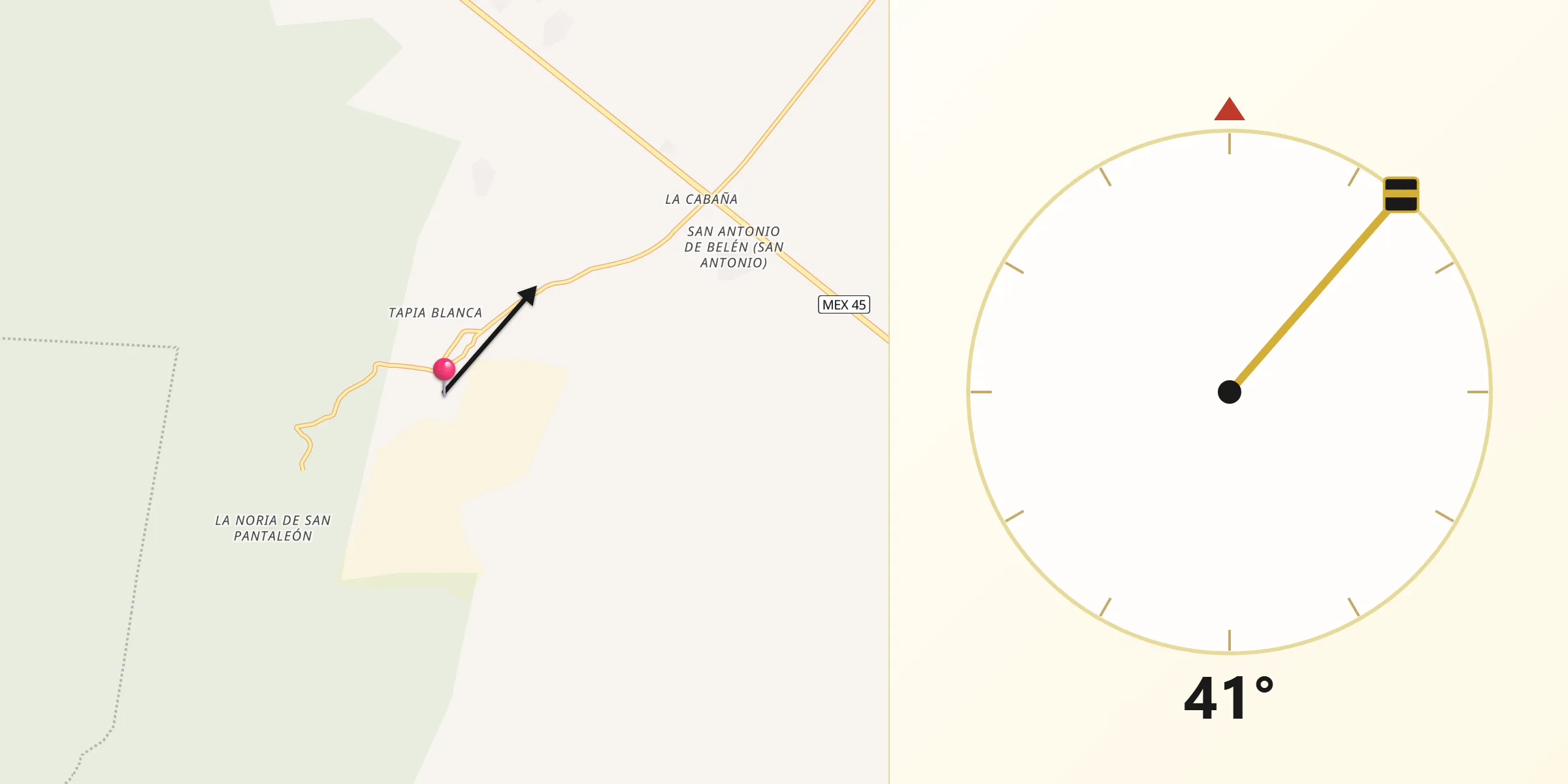 Dirección de la Qibla desde San Martin