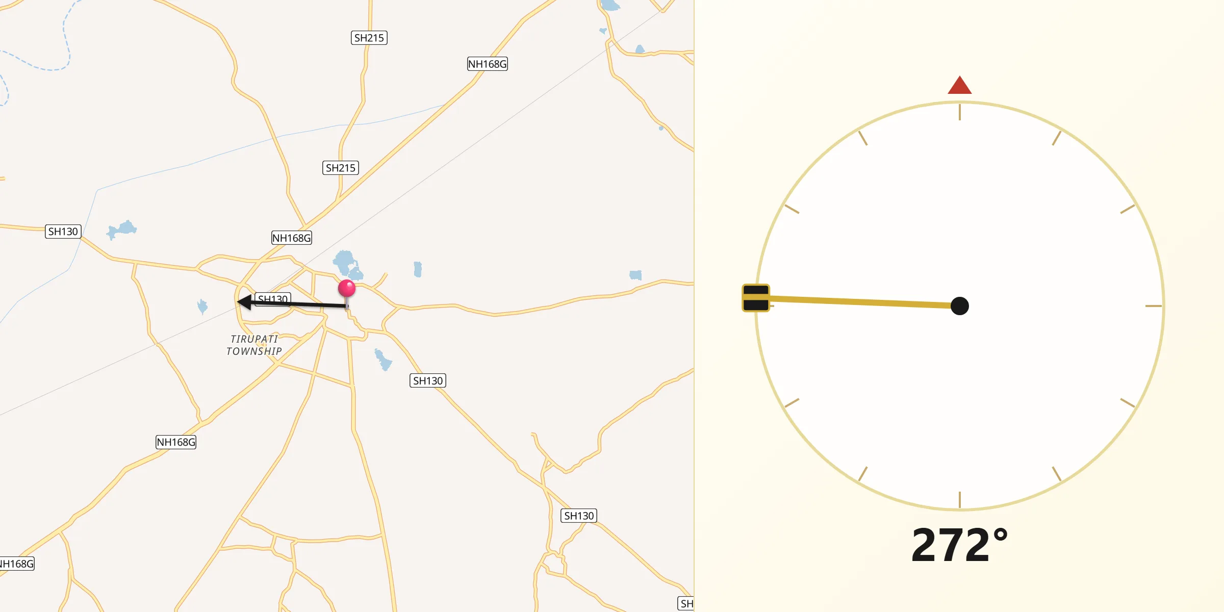 Qibla Direction from Visnagar