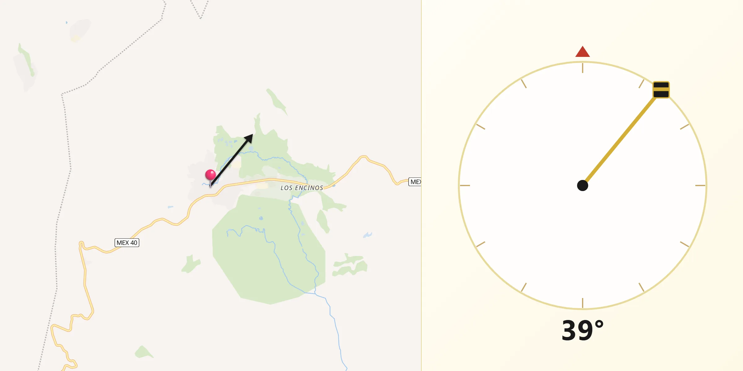 Dirección de la Qibla desde La Ciudad
