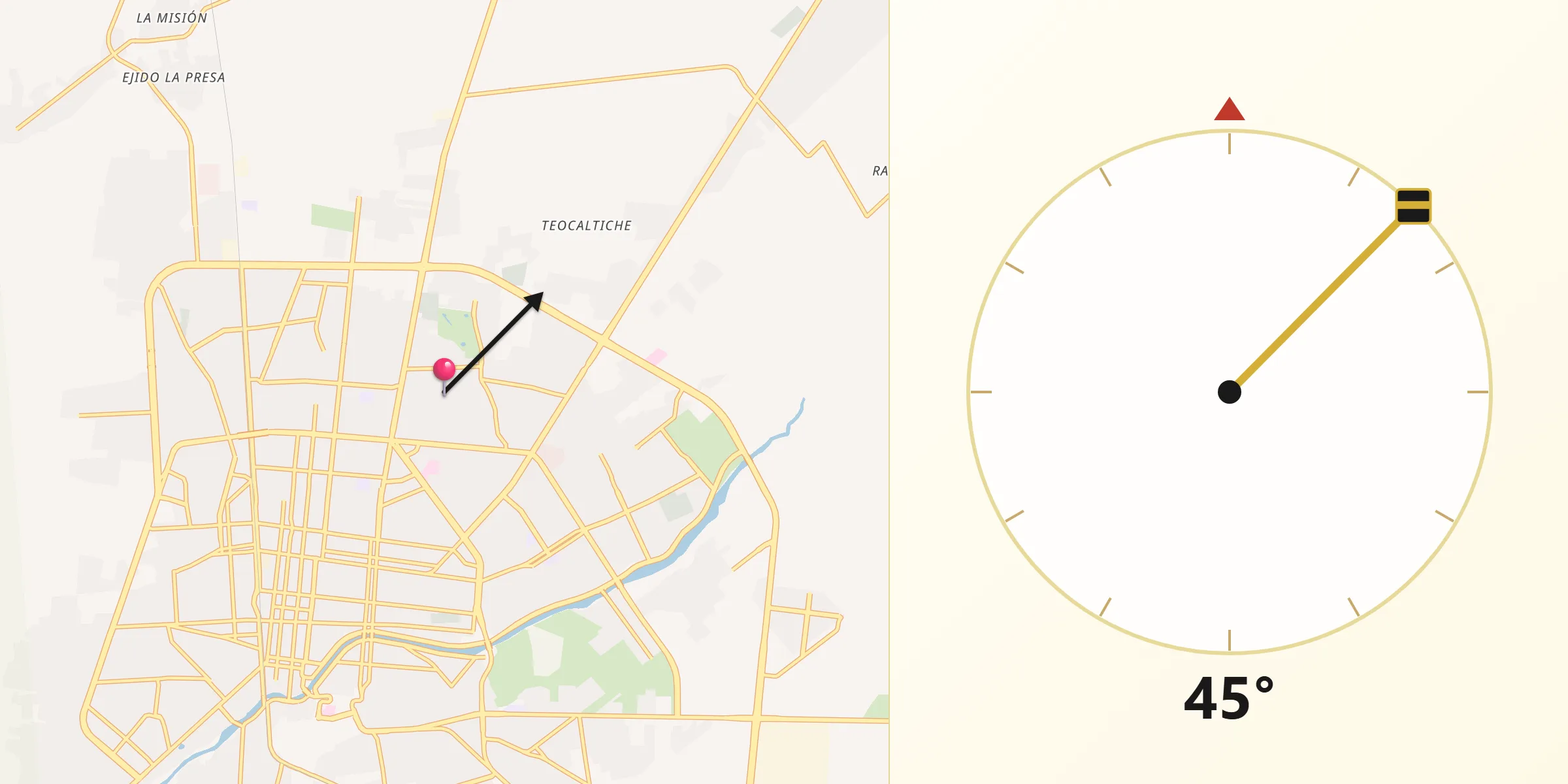 Dirección de la Qibla desde Victoria