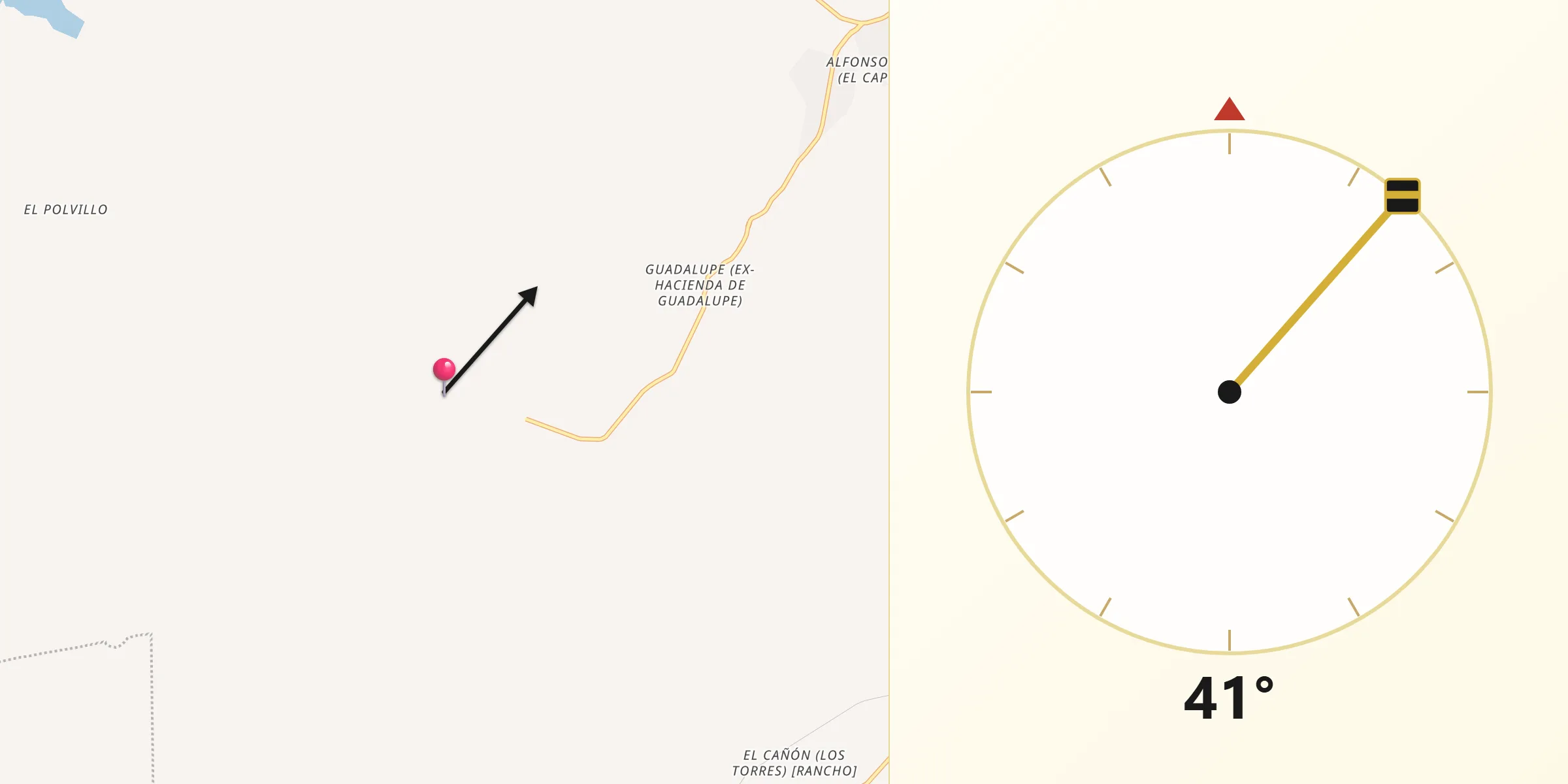 Dirección de la Qibla desde Colonia Francisco García Salinas