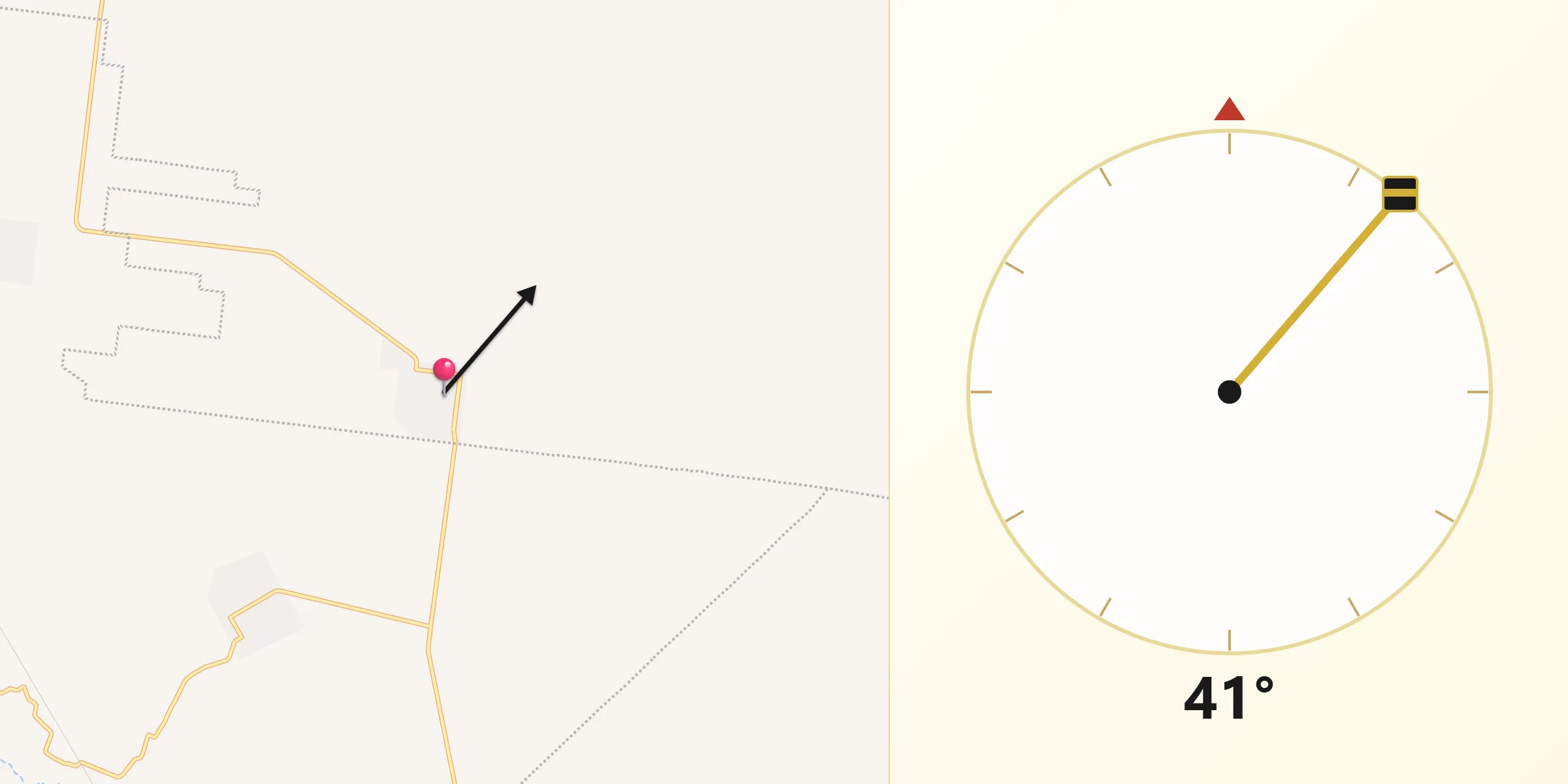 Dirección de la Qibla desde La Joya